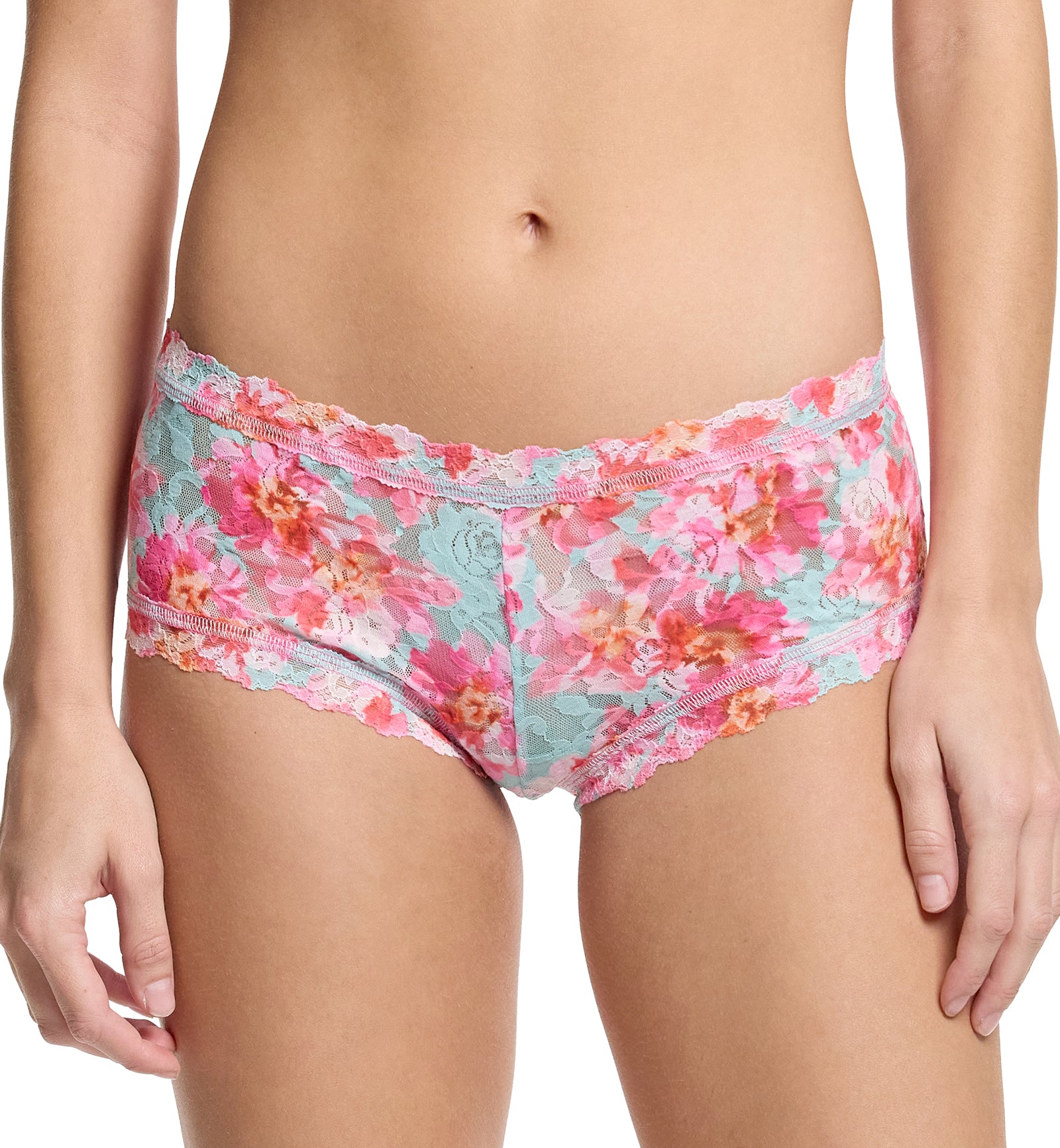 Hanky Panky Signature Lace Printed Boyshort (PR4812P),XS,First Bloom - First Bloom,XS