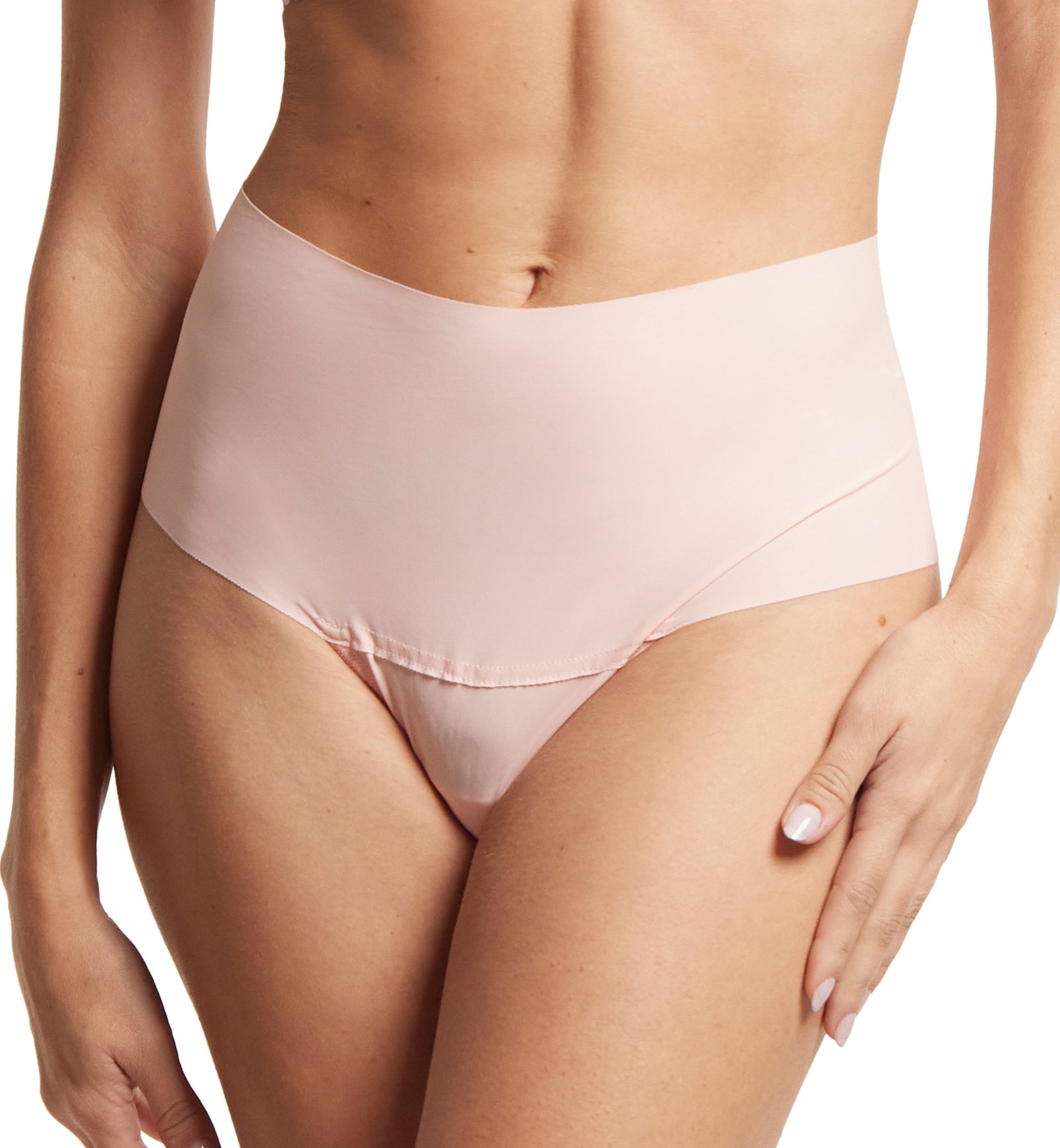 Hanky Panky BreatheSoft Hi-Rise Thong (6J1921B),Small,Sweet Nothing - Sweet Nothing,Small