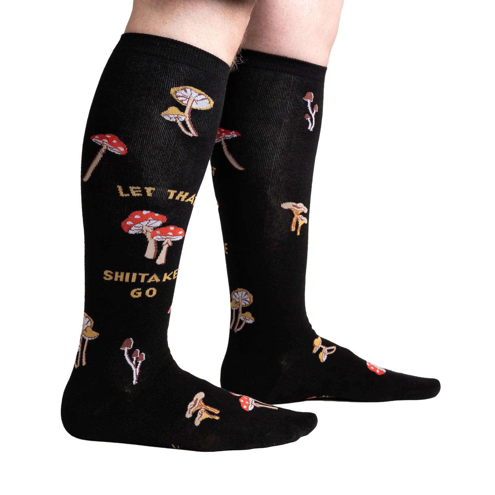 SOCK it to me Unisex Stretch-It Knee High Socks (S0162),Let That Shiitake Go - Let That Shiitake Go,One Size
