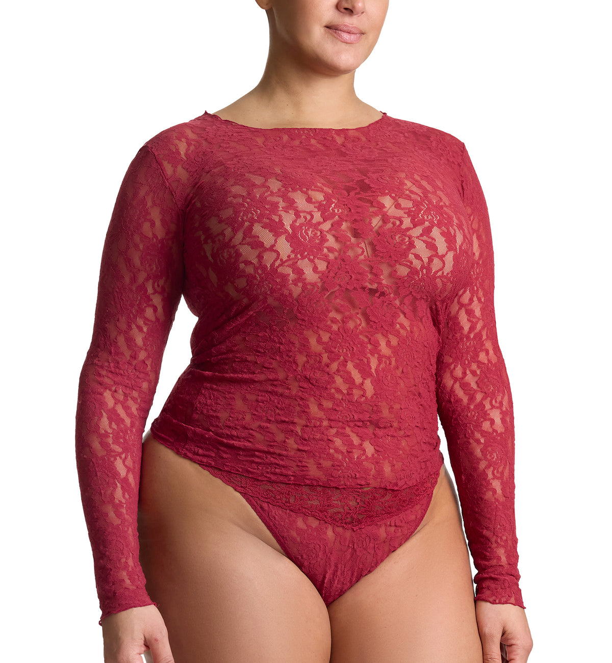 Hanky Panky Signature Lace Original Rise Thong PLUS (4811X),Wild Berries - Wild Berries,Plus Size