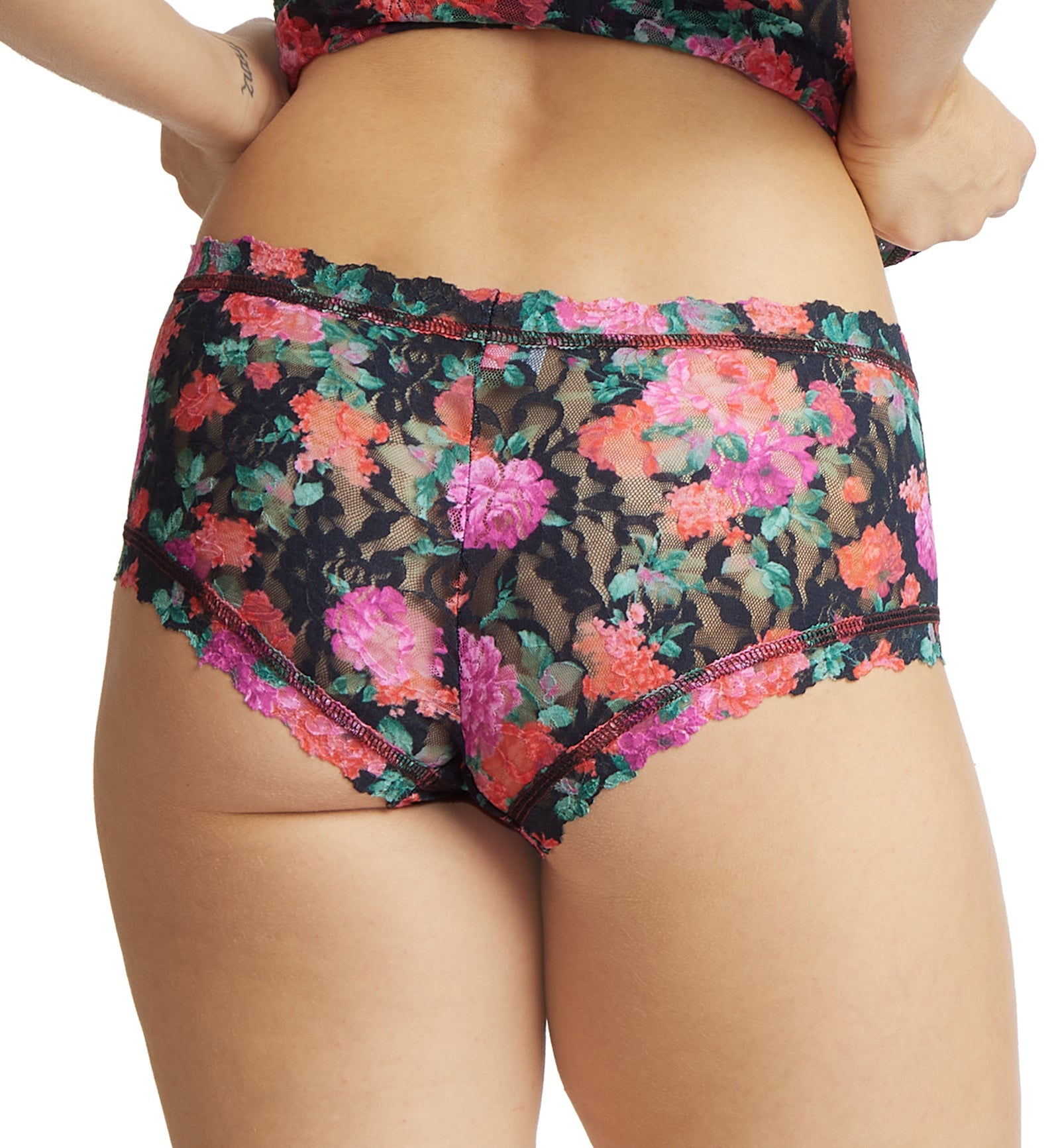 Hanky Panky Signature Lace Printed Boyshort (PR4812P),XS,Autobiography - Autobiography,XS
