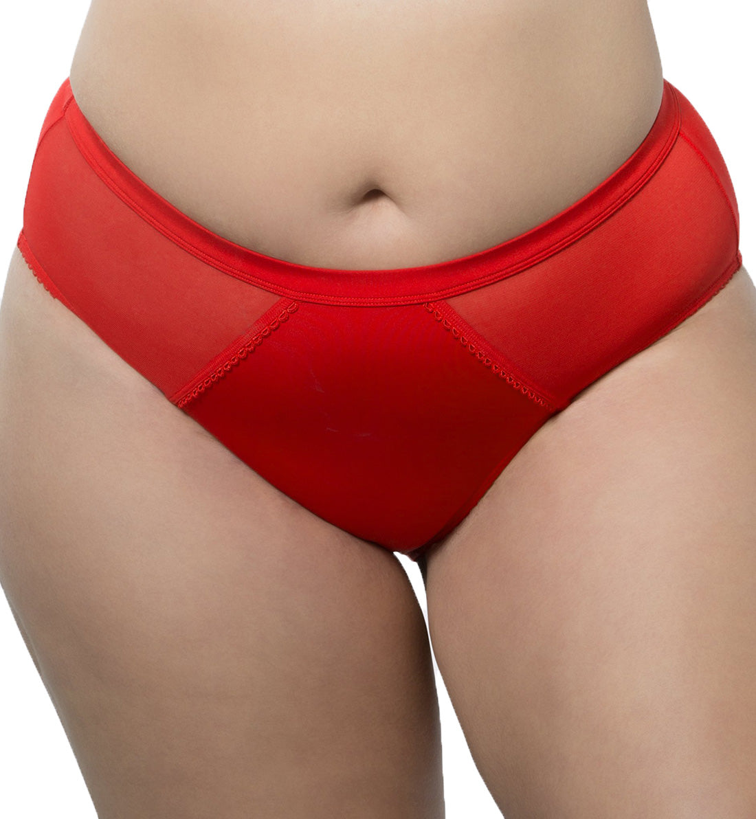 Parfait Micro Dressy French Cut Panty (PP306),Medium,Racing Red - Racing Red,Medium