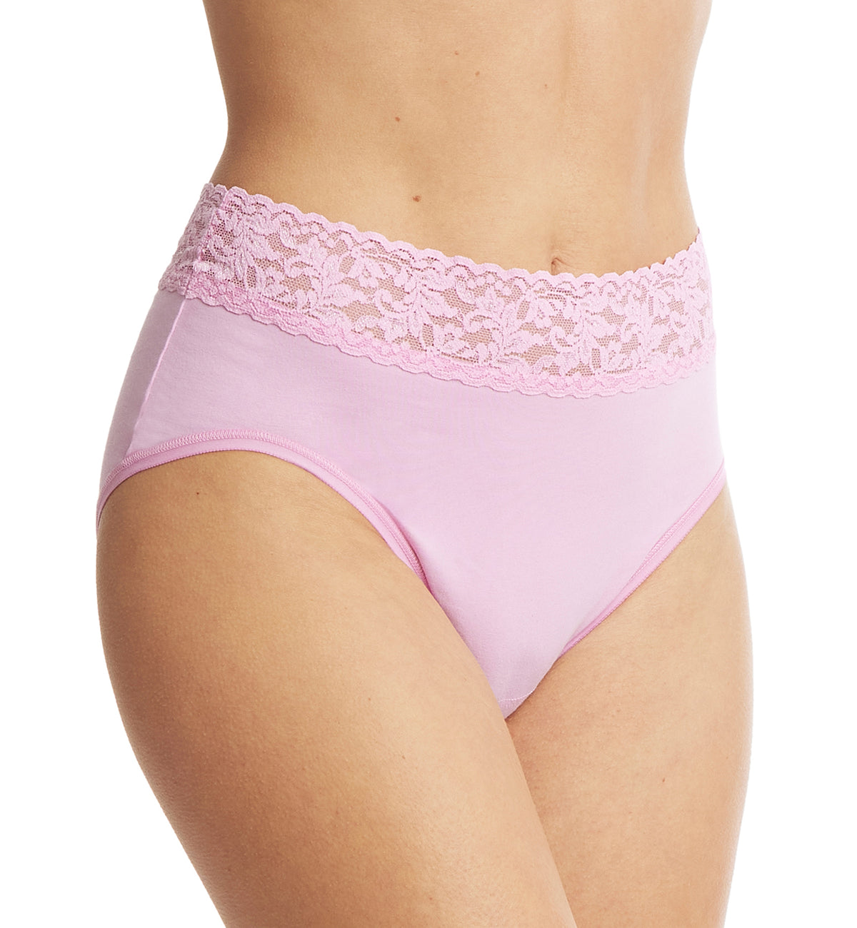 Hanky Panky Cotton French Brief with Lace (892461),Small,Lotus Flower - Lotus Flower,Small