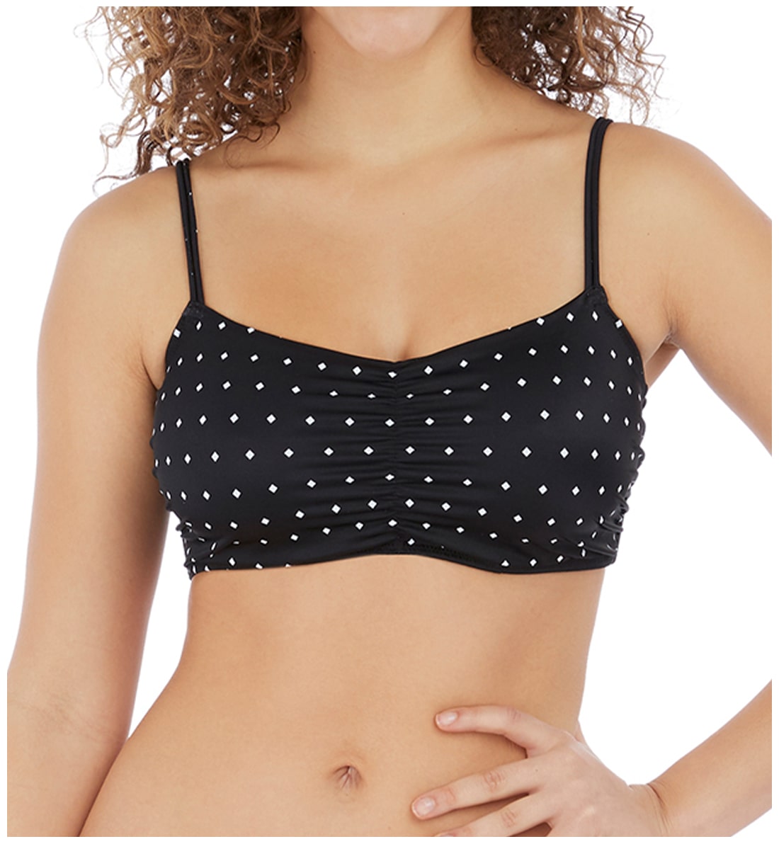 Freya Jewel Cove Convertible Underwire Bralette Bikini Top (7239),30D,Black - Black,30D