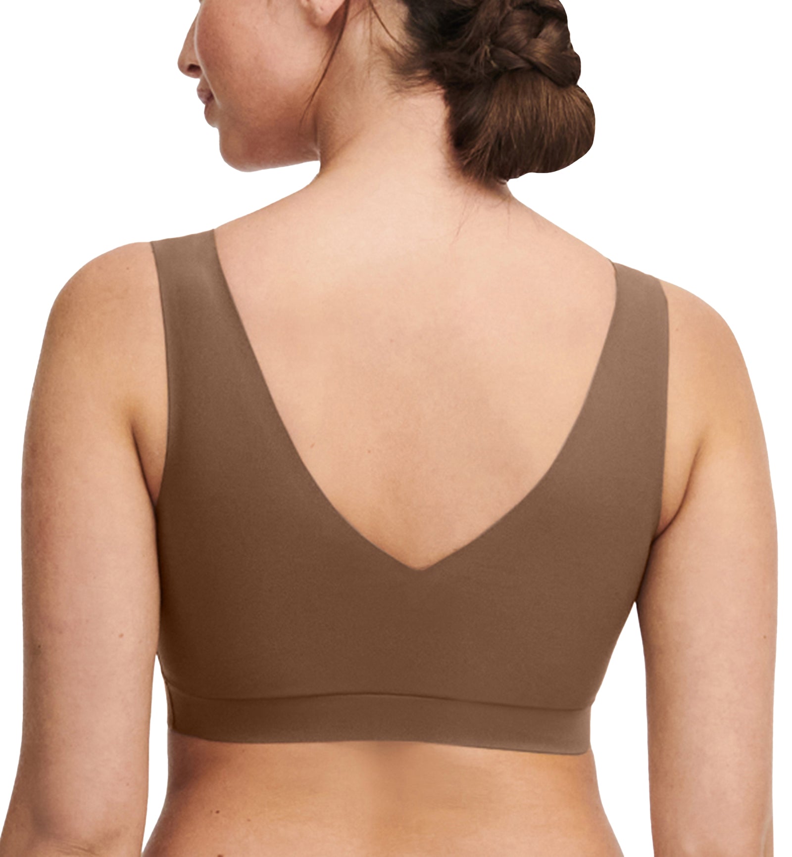 Chantelle Softstretch Padded V-Neck Bra Top (C16A10),XS/S,Cocoa - Cocoa,XS/S