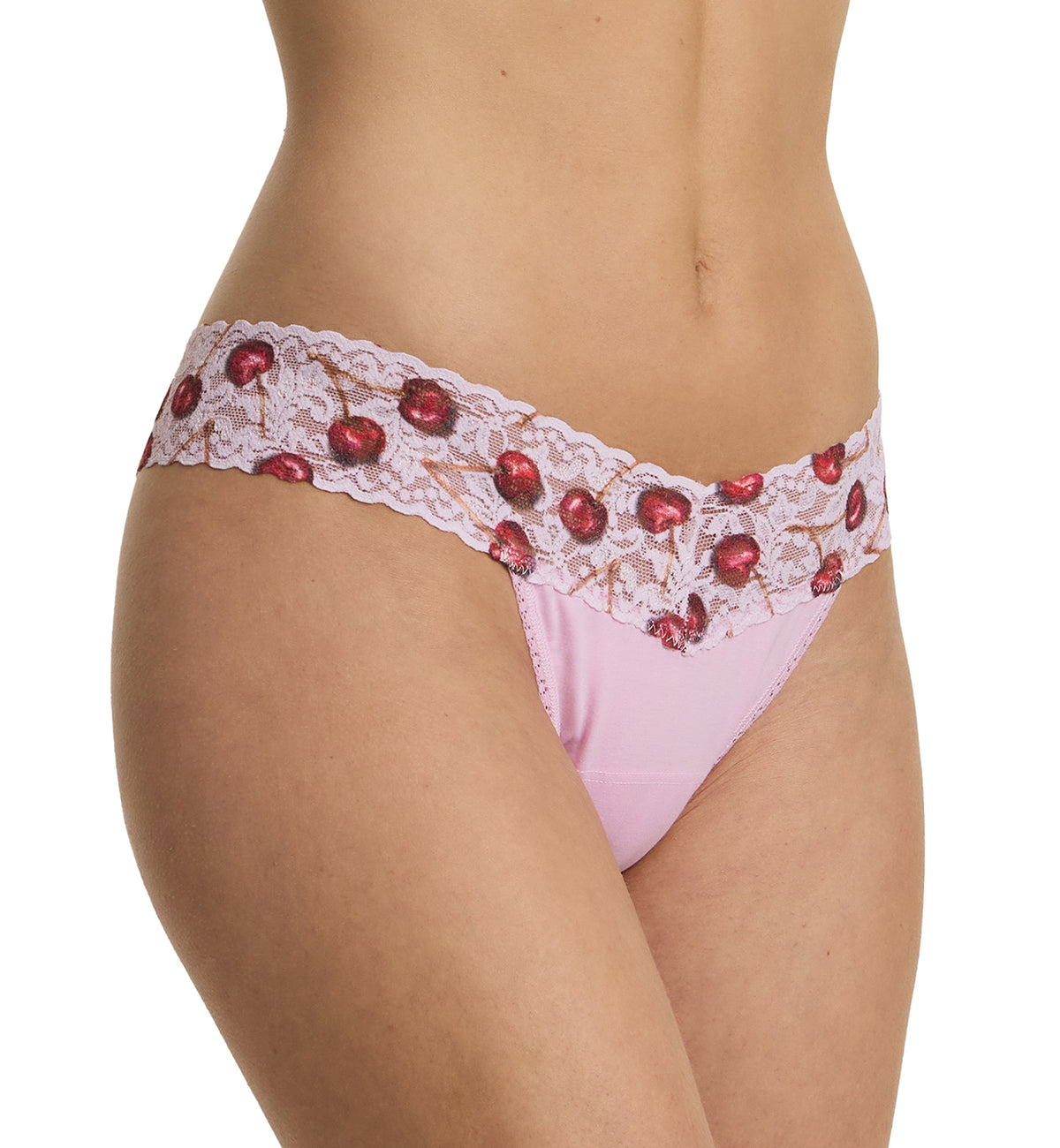Hanky Panky Supima® Cotton Printed Low Rise Thong (891582),Cherry Delight - Cherry Delight,One Size