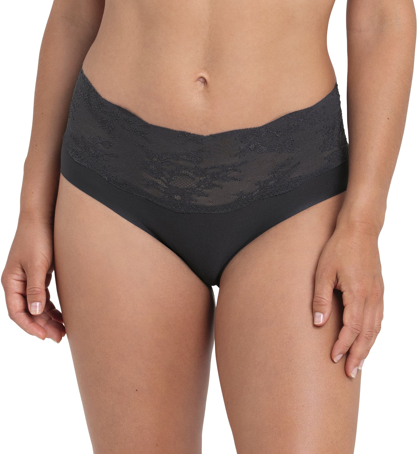 Anita Essential Lace High Waist Brief Panty (1304),Small,Anthracite - Anthracite,Small