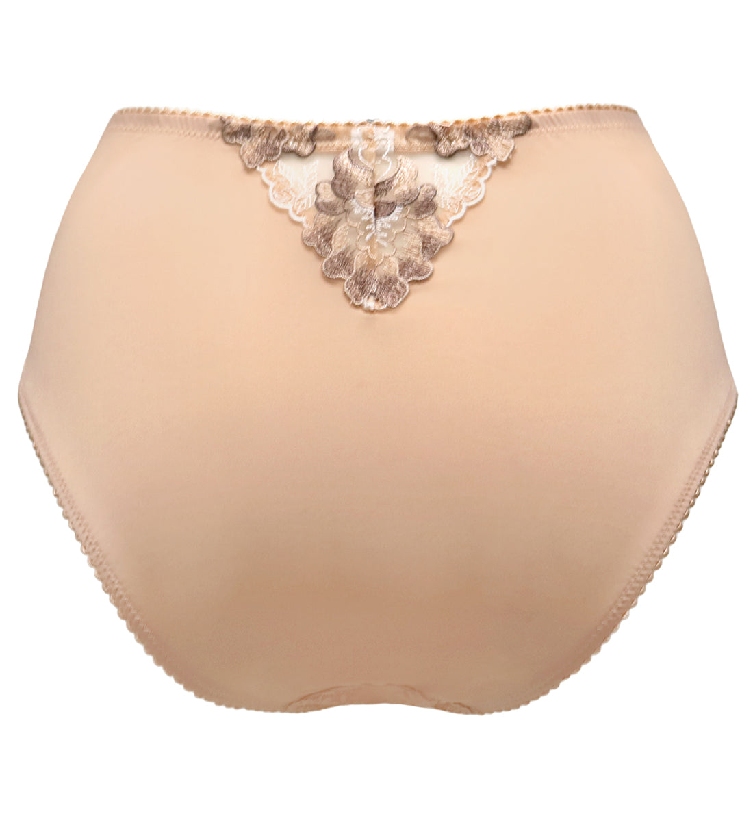 Pour Moi Sofia Lace Embroidered Deep Brief (3834),Small,Latte - Latte,Small