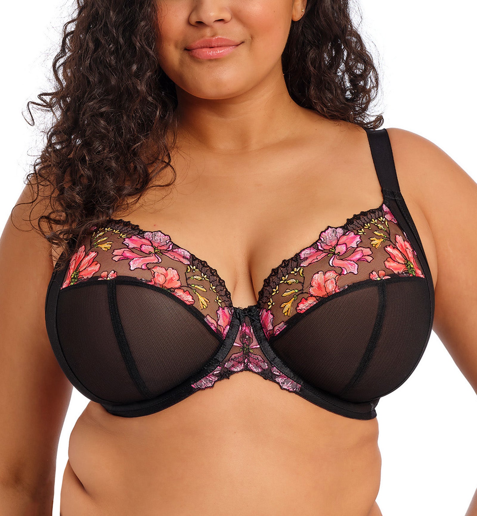 Elomi Teagan Banded Plunge Underwire Bra (302602),32GG,Rainbow - Rainbow,32GG