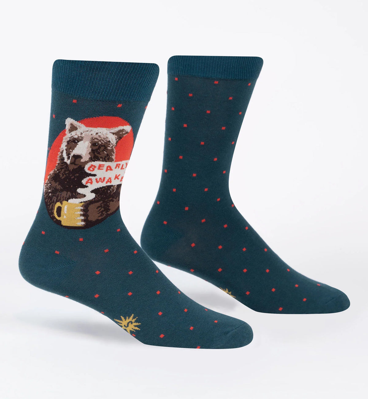SOCK it to me Men's Crew Socks (mef0466),Bearly Awake - Bearly Awake,One Size