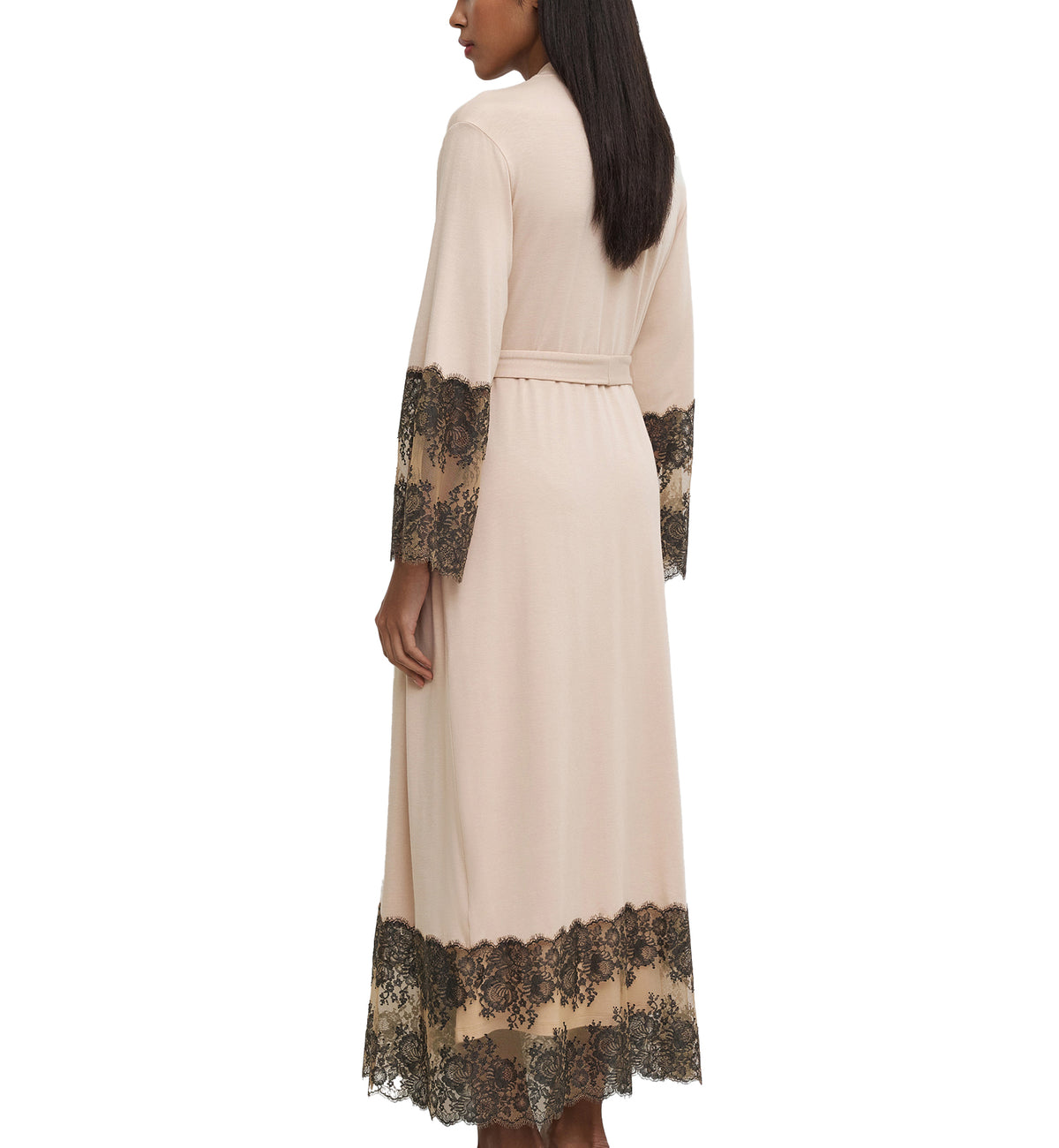 effetto Bamboo Night Bloom Long Sleeve Robe (03348),Small,Almond Milk - Almond Milk,Small