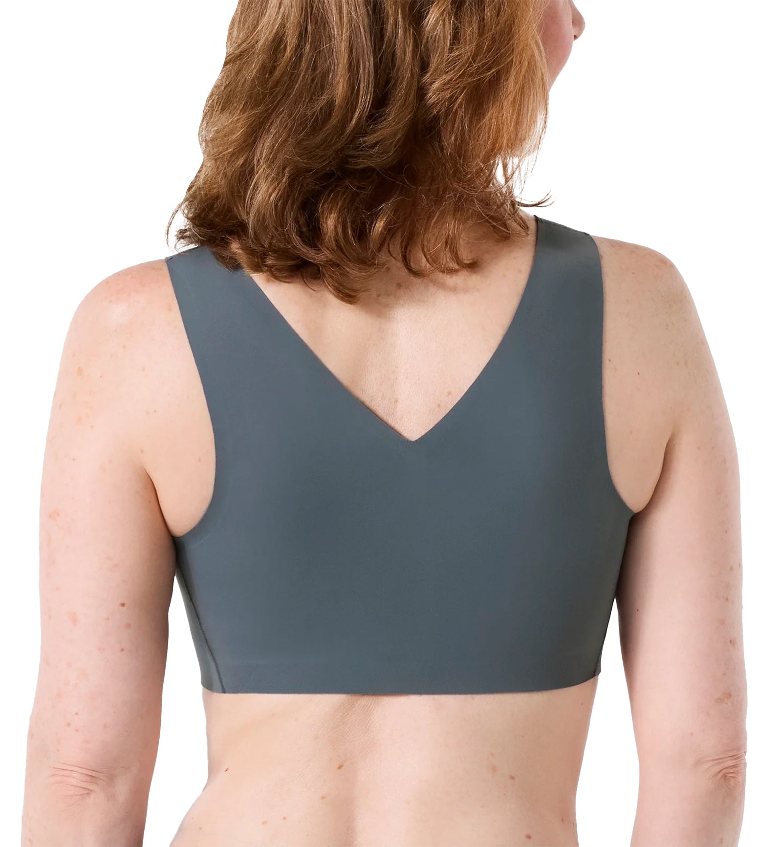 Evelyn & Bobbie DEFY V-Neck Bralette w/ Removable Pads (1833),Small,Slate Grey - Slate Grey,Small