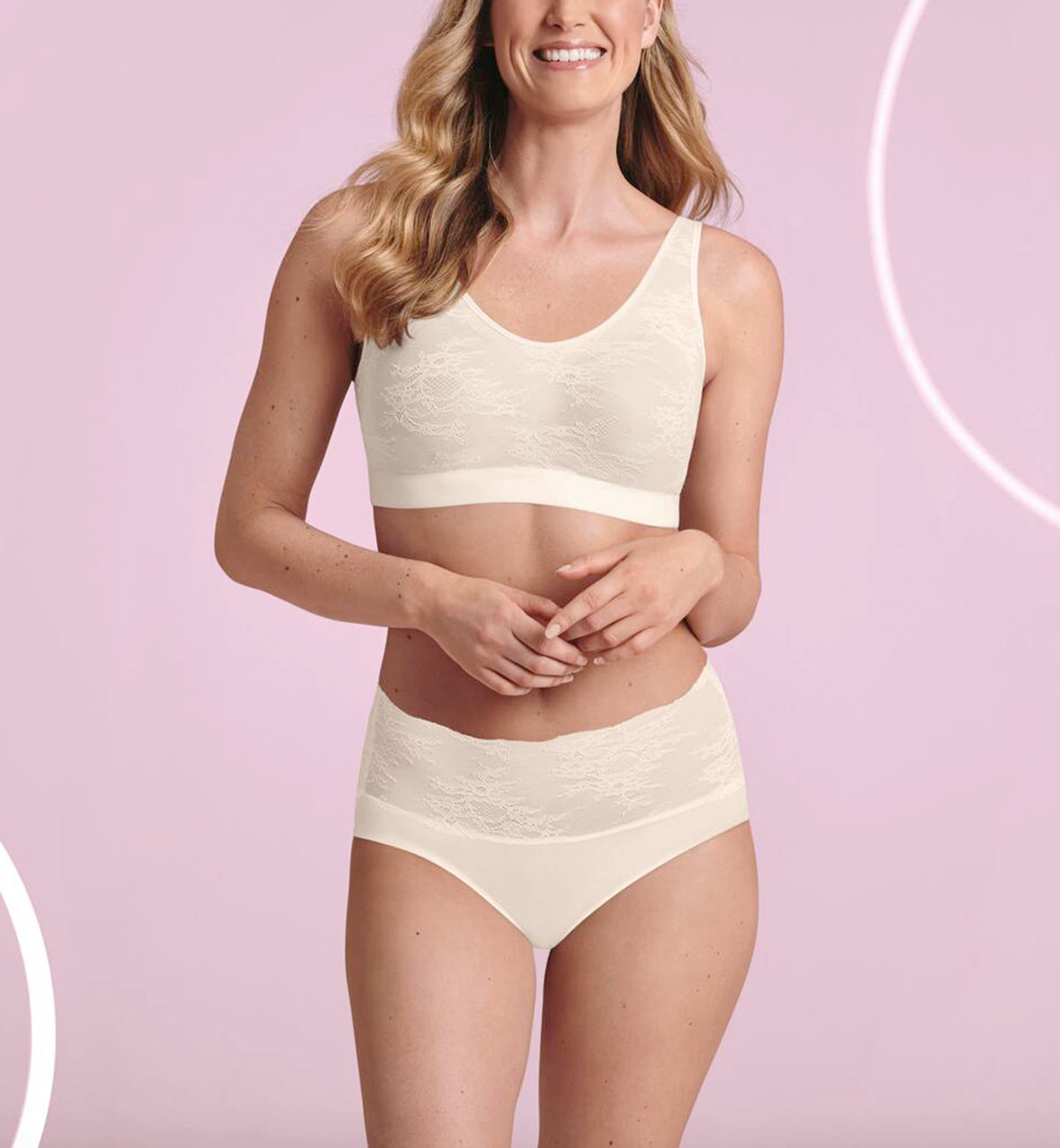 Anita Essential Lace High Waist Brief Panty (1304),Small,Crystal - Crystal,Small