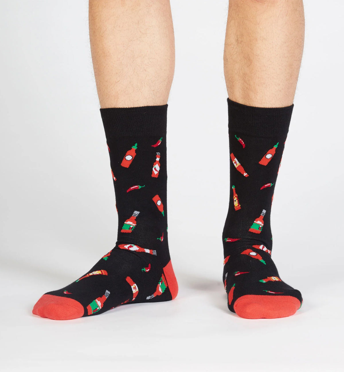 SOCK it to me Men's Crew Socks (mef0247),Hot Sauce - Hot Sauce,One Size