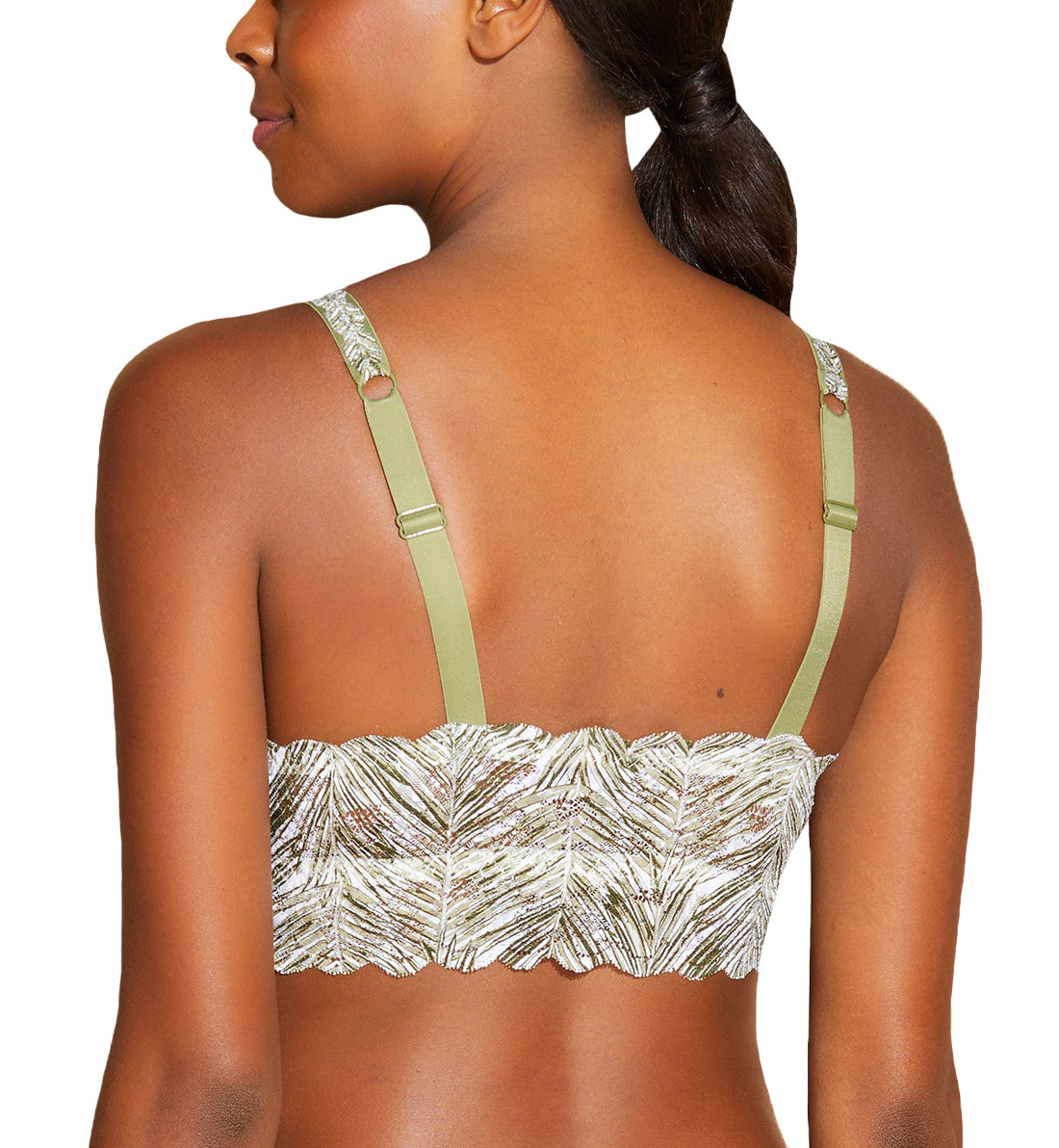 Cosabella Never Say Never Printed CURVY Sweetie Bralette (NEVEP1310),XS,Palm Aloe - Palm Aloe,XS