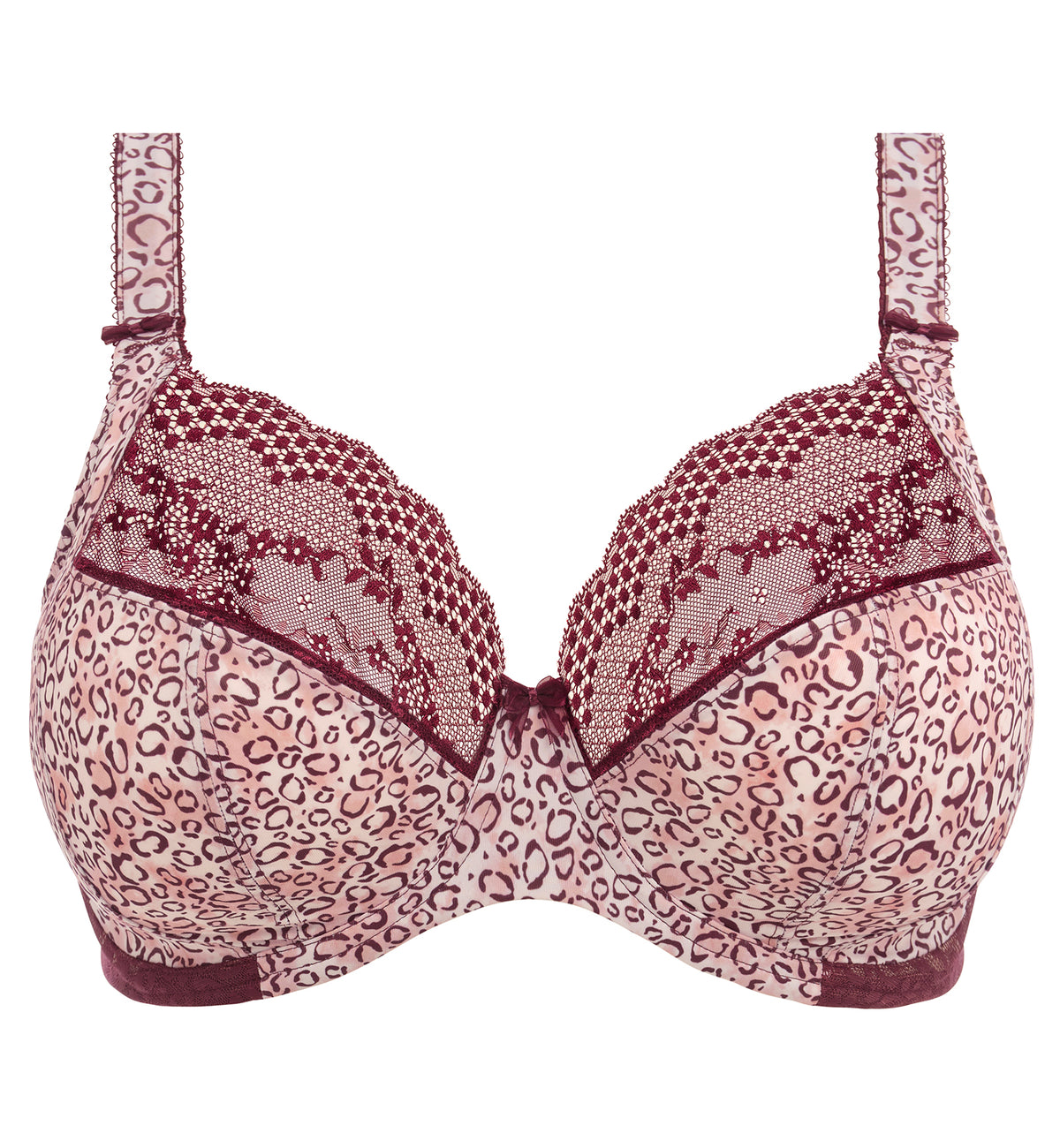 Elomi Lucie Banded Stretch Lace Plunge Underwire Bra (4490),32HH,Wild Thing - Wild Thing,32HH