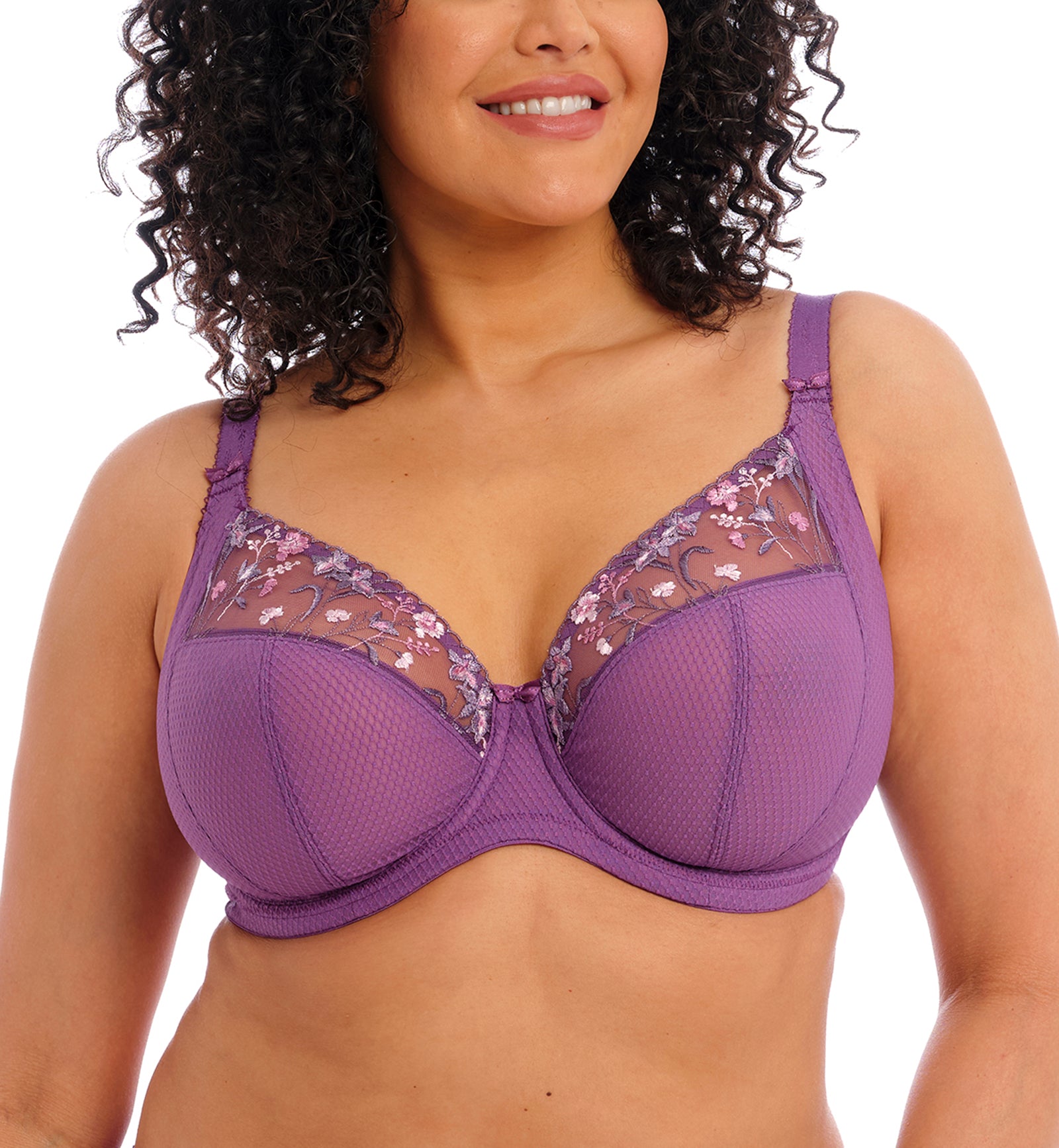 Elomi Charley Banded Plunge Underwire Bra (4380)- Pansy - Breakout