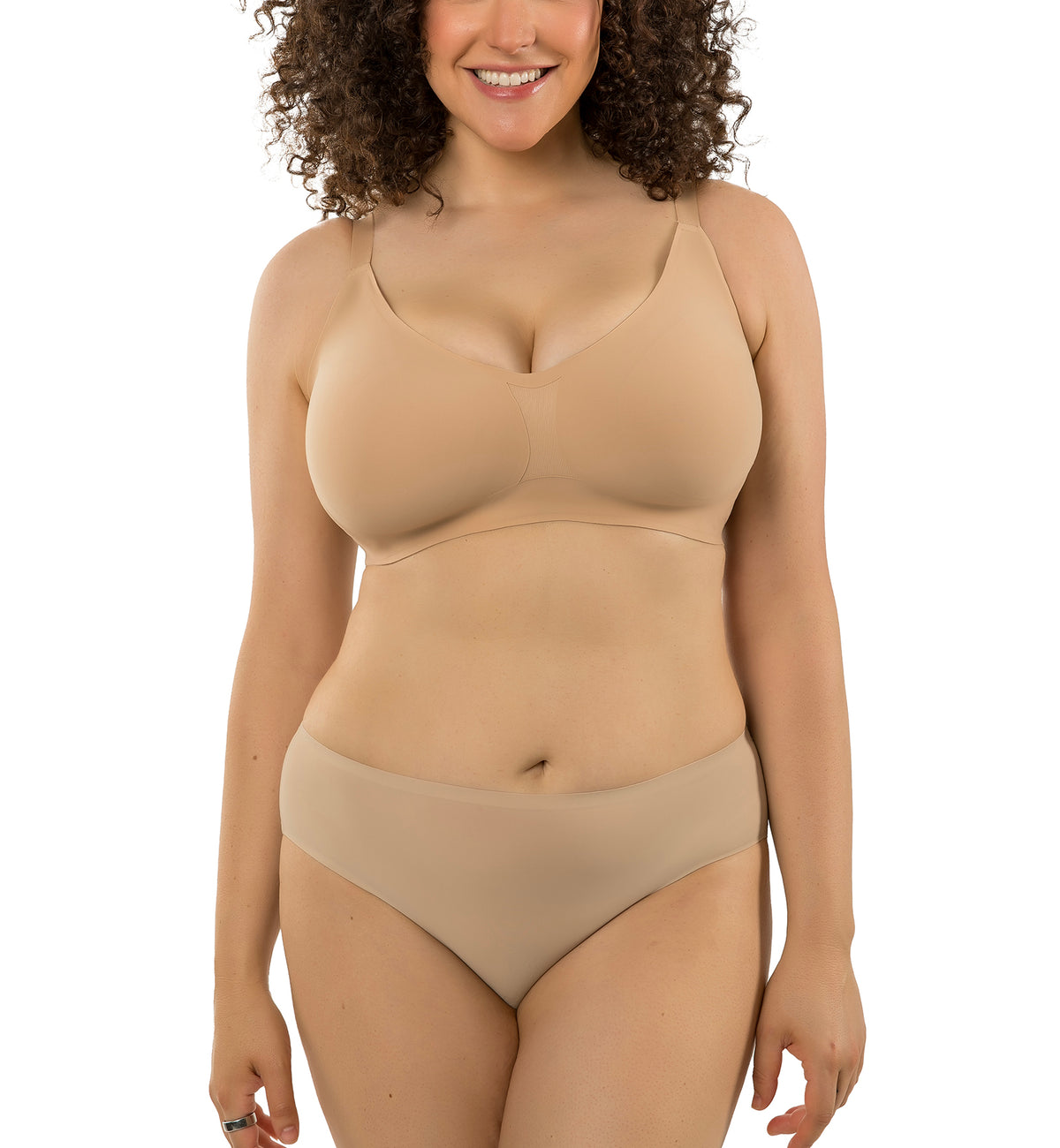 Parfait Simplicity Seamless Wire-Free Bralette (P2400),S,Bare - Bare,Small