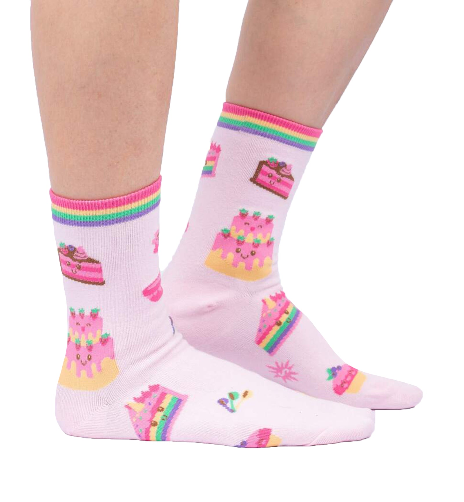 SOCK it to me Women's Crew Socks (W0443),Life Is Batter With Cake - Life Is Batter With Cake,One Size