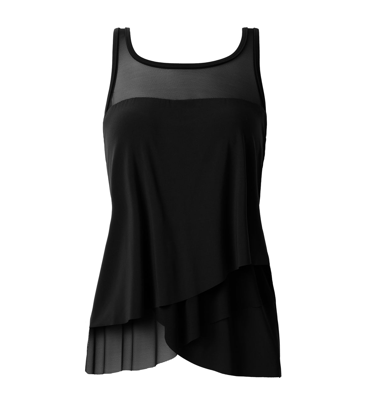 Miraclesuit Illusionists Mirage Plus Size Underwire Tankini Top (6518941W),16,Black - Black,16W