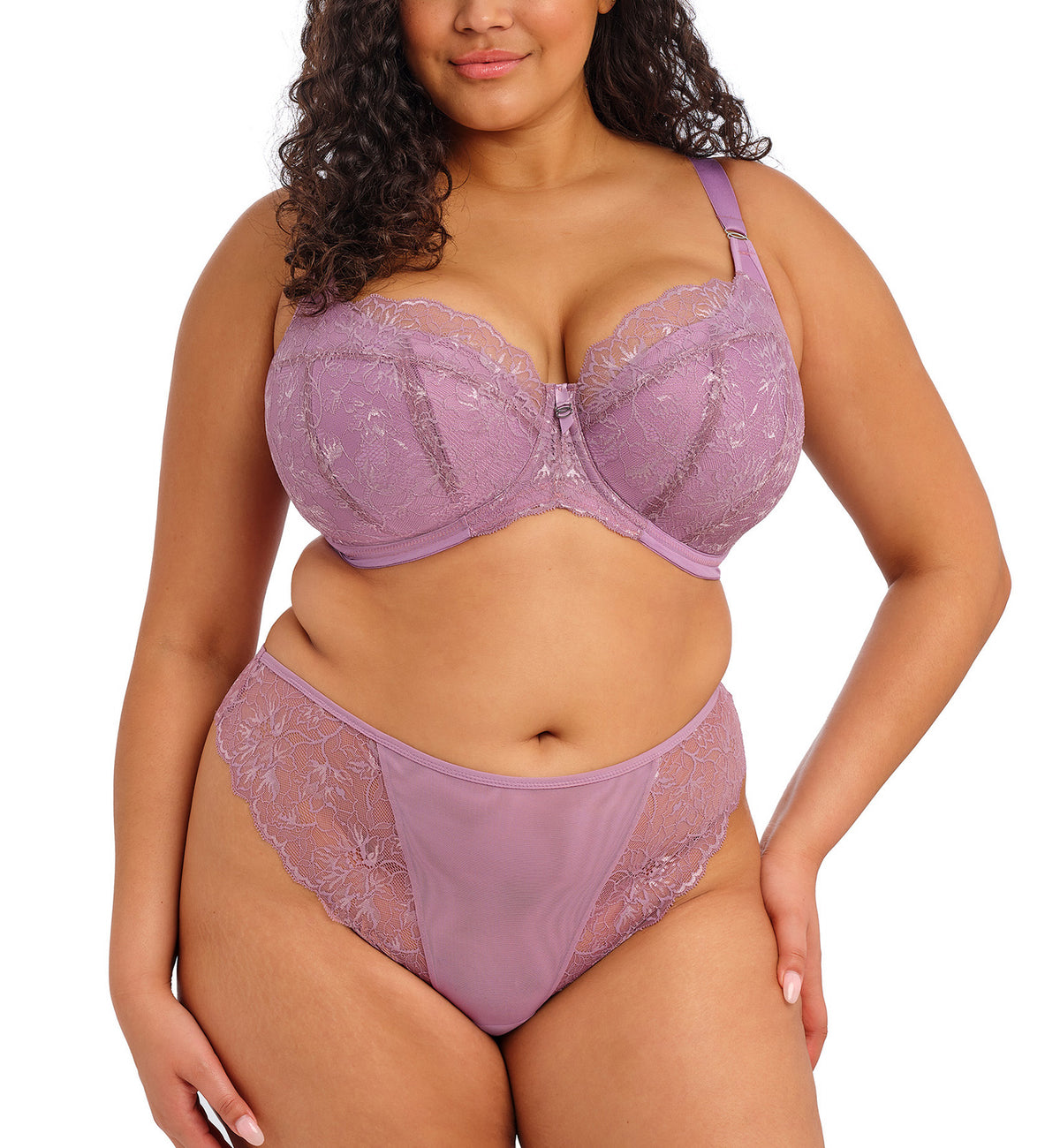 Elomi Brianna Padded Half Cup Underwire Bra (8081),32GG,Heather - Heather,32GG