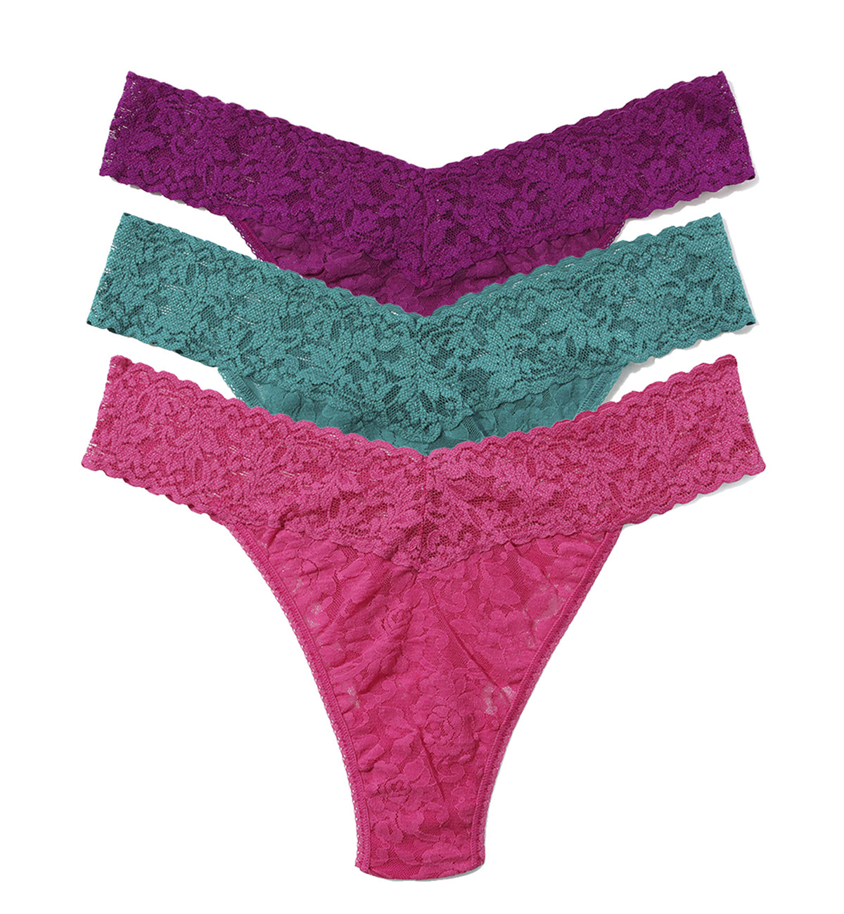 Hanky Panky 3-PACK Signature Lace Original Rise Thong (48113PK),CVER - CVER,One Size