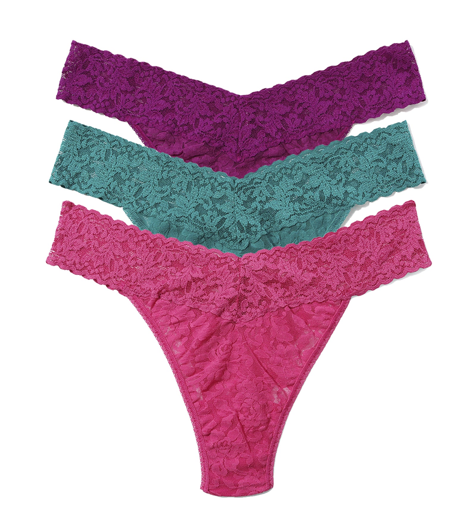 Hanky Panky 3-PACK Signature Lace Original Rise Thong (48113PK),CVER - CVER,One Size