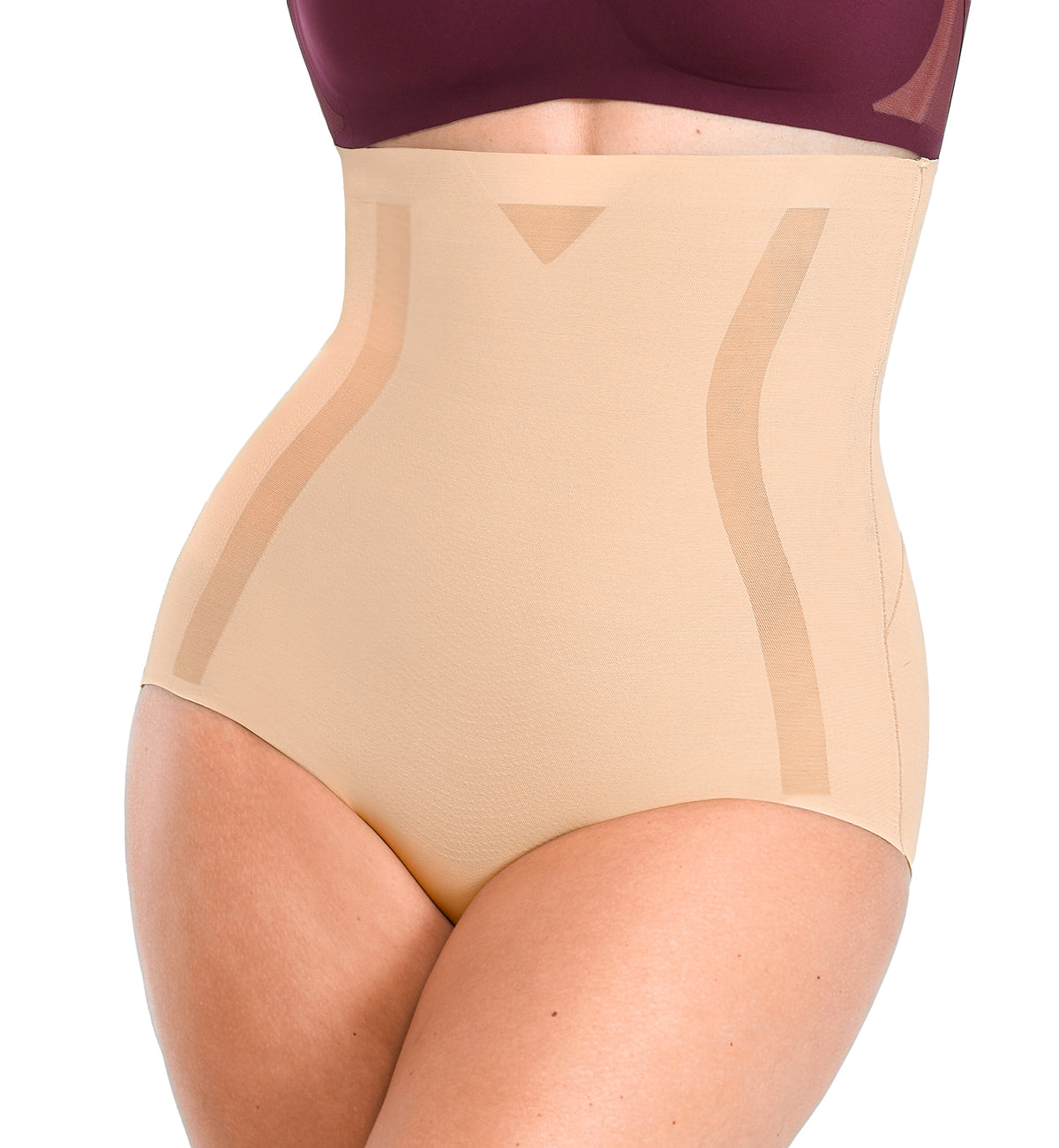 SHAPELLX INNER ARMOR Contour Comfy High-Waisted Smoothing Brief (MT250033),Small,Beige - Beige,Small