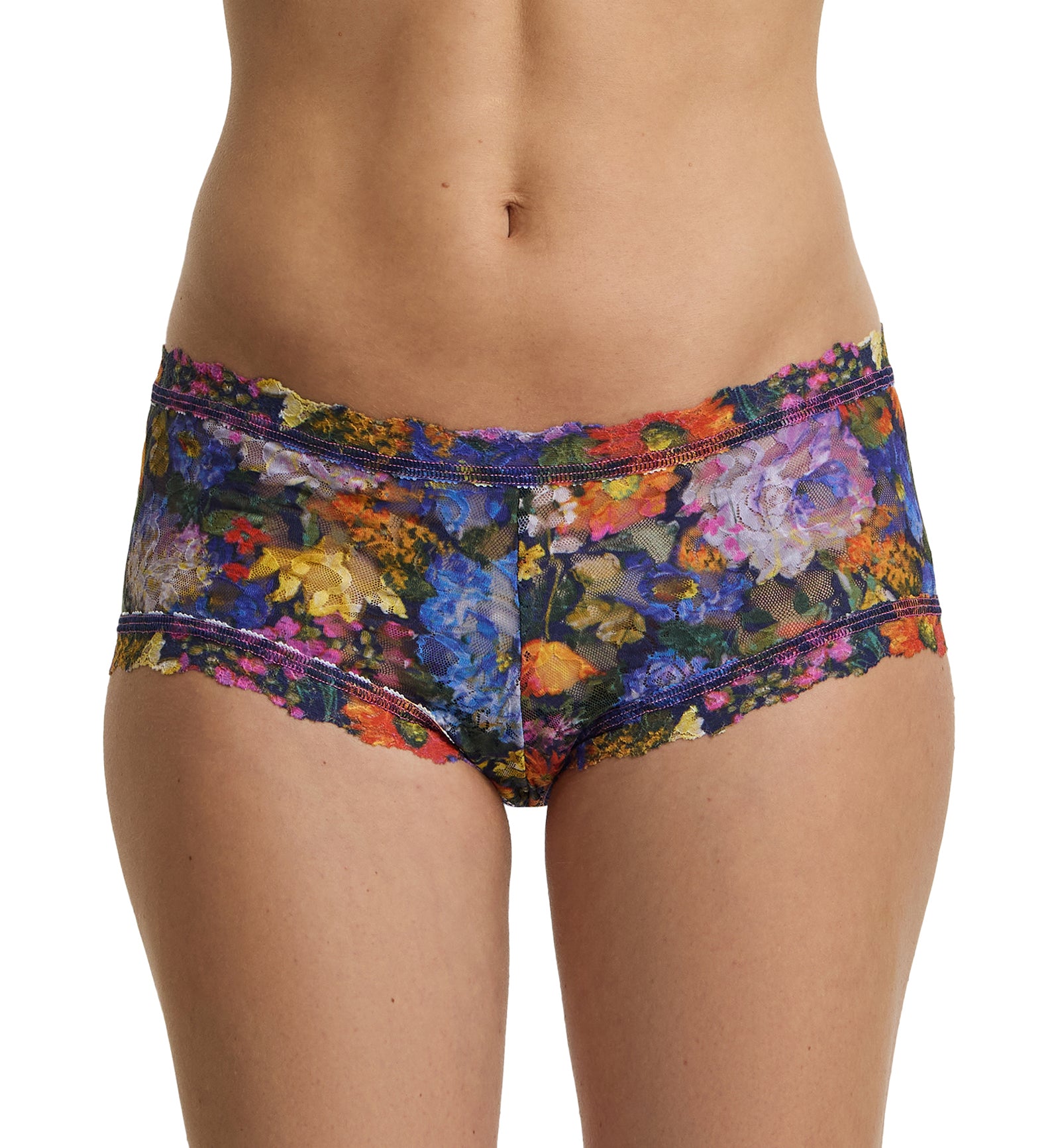 Hanky Panky Signature Lace Printed Boyshort (PR4812P),XS,Impressionist - Impressionist,XS