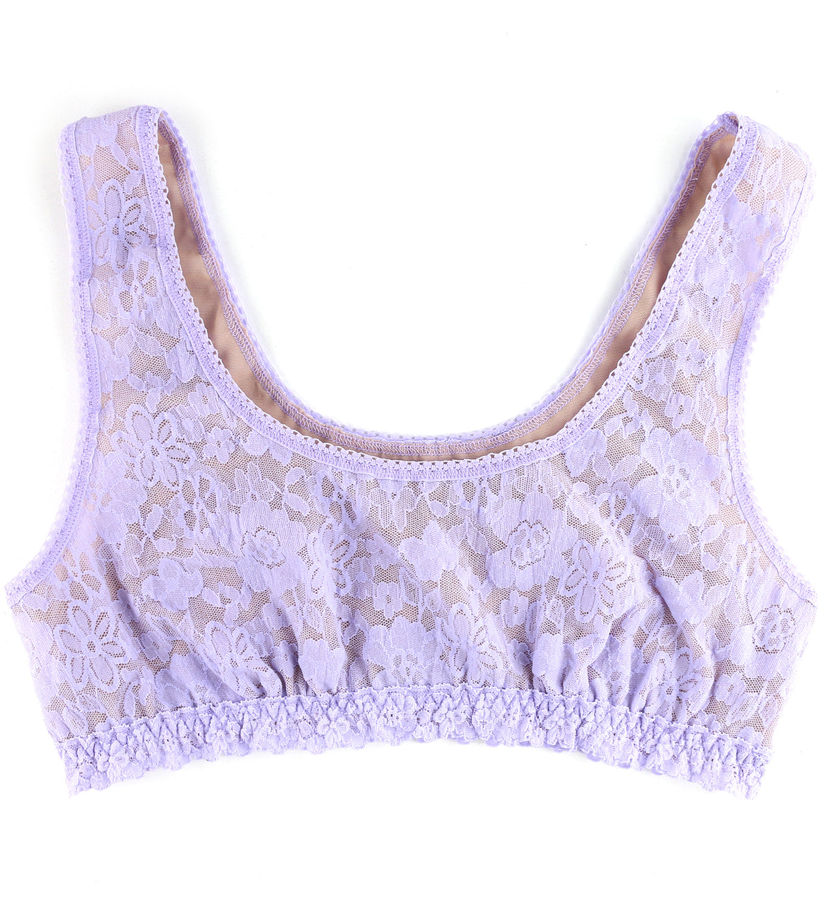Hanky Panky Daily Lace Scoop Neck Lined Bralette (777991),XS,Lilac Bloom - Lilac Bloom,XS