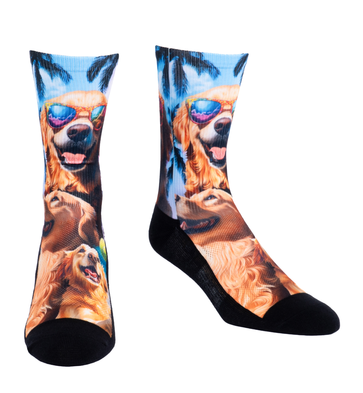 SOCK it to me Athletic Printed Performance Crew Socks (AP0002),Life Is Golden - Life Is Golden,One Size