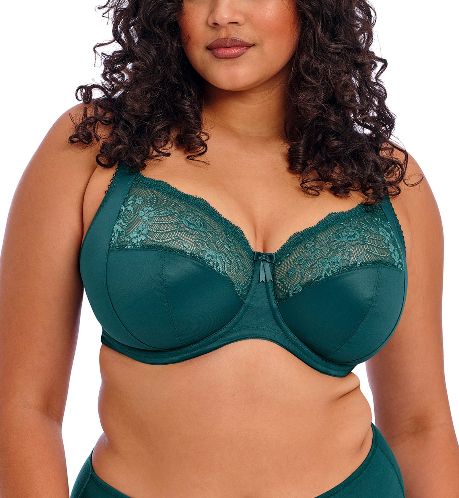Elomi Morgan Stretch Lace Banded Underwire Bra (4111),32GG,Deep Teal - Deep Teal,32GG