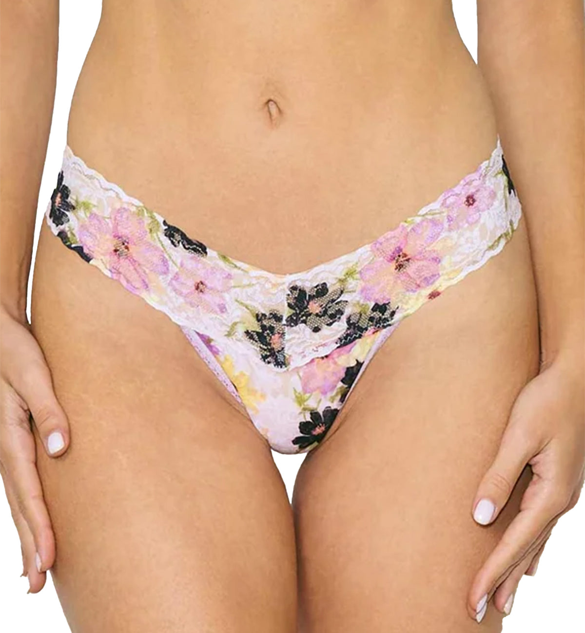 Hanky Panky Signature Lace Printed Low Rise Thong (PR4911P),Pressed - Pressed,One Size