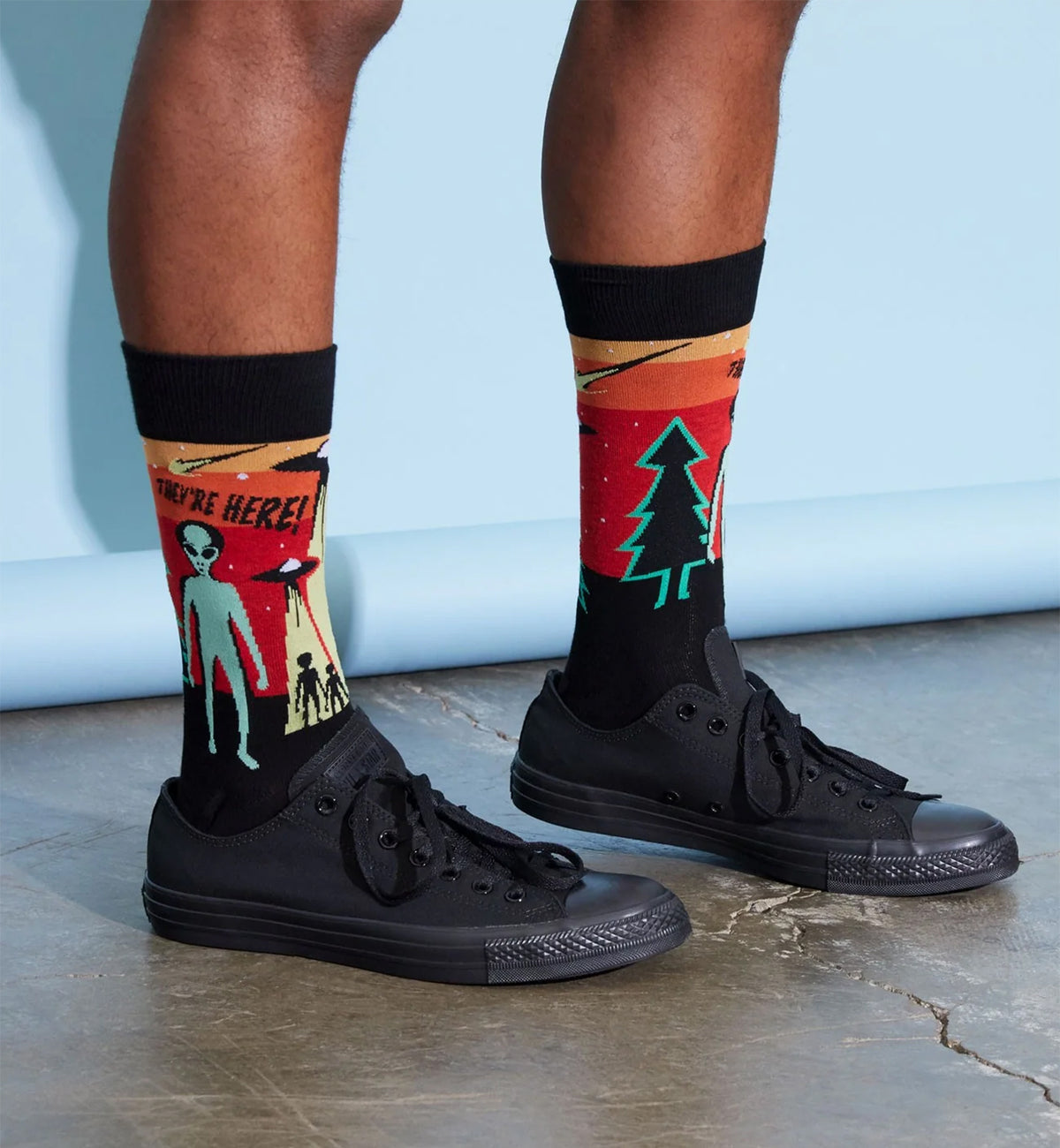 SOCK it to me Men's Crew Socks (mef0385),They're Here - They're Here,One Size