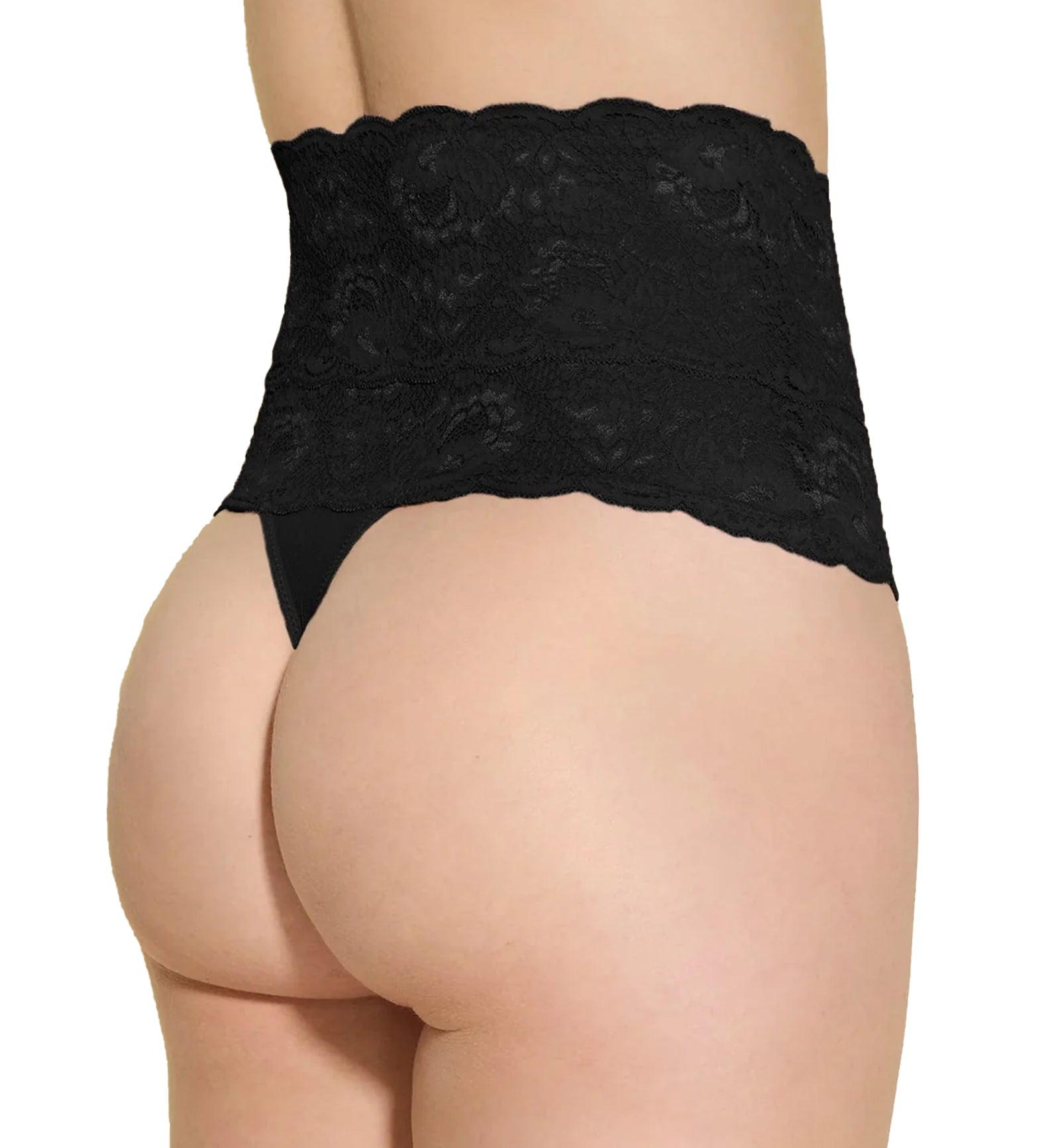 Cosabella Never Say Never Sexy High Waisted Shaper Thong (NEVES03),P,Black - Black,Petite