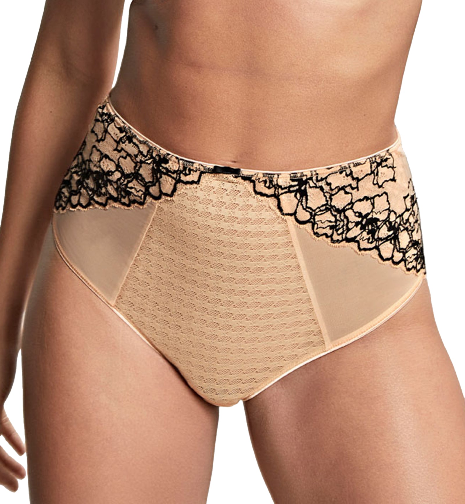 Panache Envy Deep Brief (7283),XS,Sand/Black - Sand/Black,XS