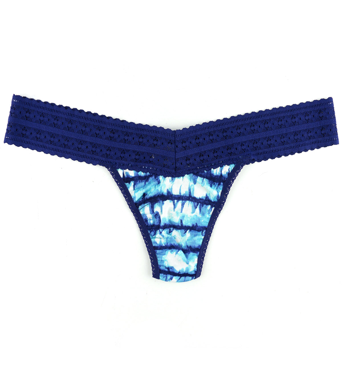 Hanky Panky Printed DreamEase Low Rise Thong (PR681004),Indigo Stripe - Indigo Stripe,One Size