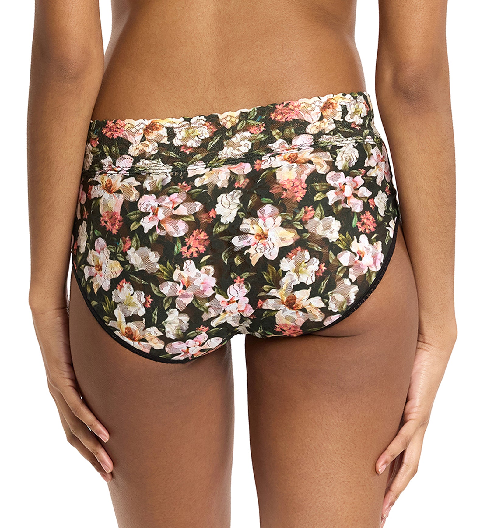 Hanky Panky Signature Lace Printed French Brief (PR461),Small,Dark Room Blooms - Dark Room Blooms,Small