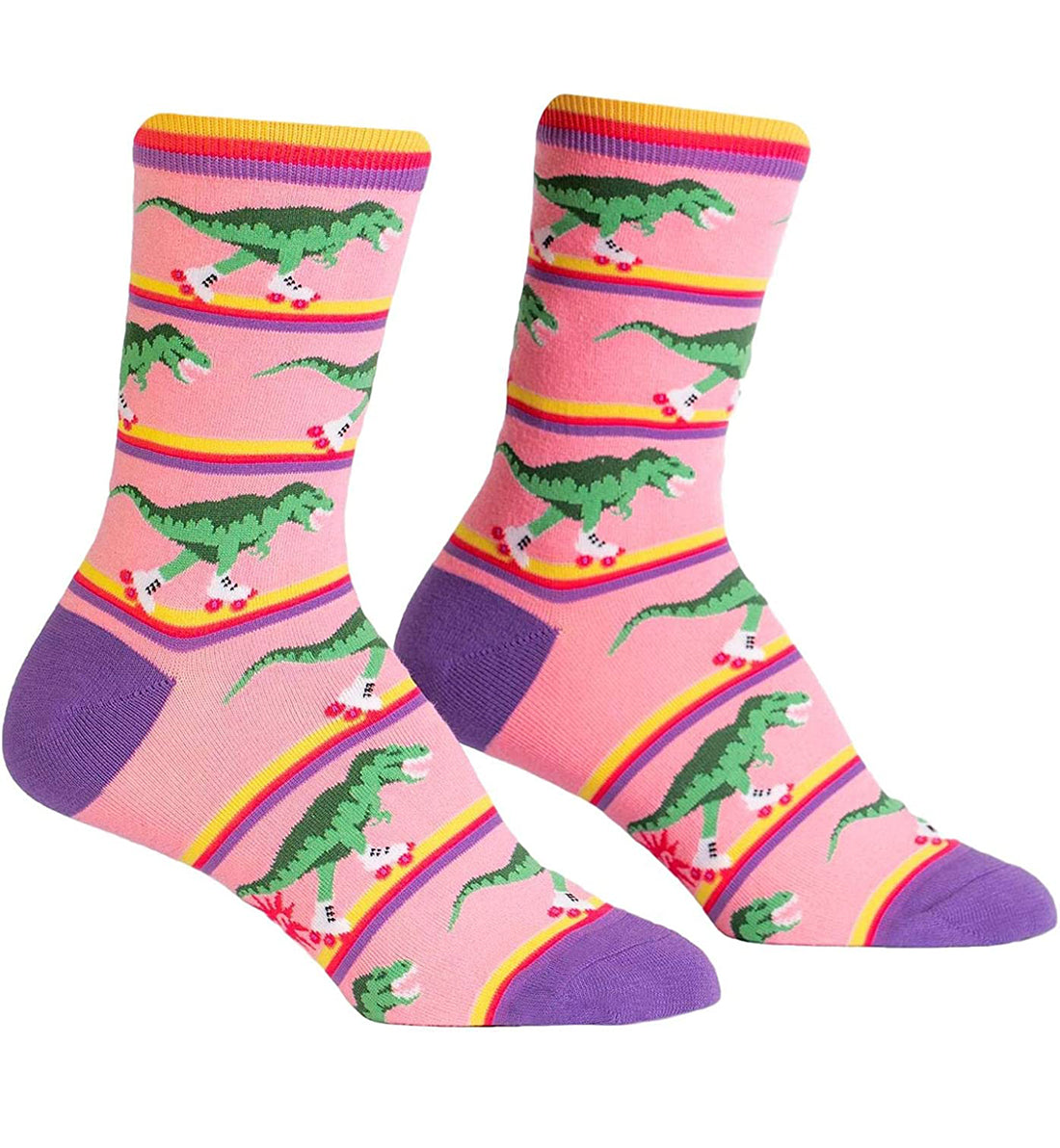 SOCK it to me Women's Crew Socks (w0336),Rawr-ler Rink - Rawr-ler Rink,One Size