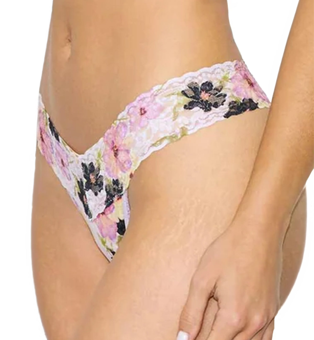 Hanky Panky Signature Lace Printed Low Rise Thong (PR4911P),Pressed - Pressed,One Size