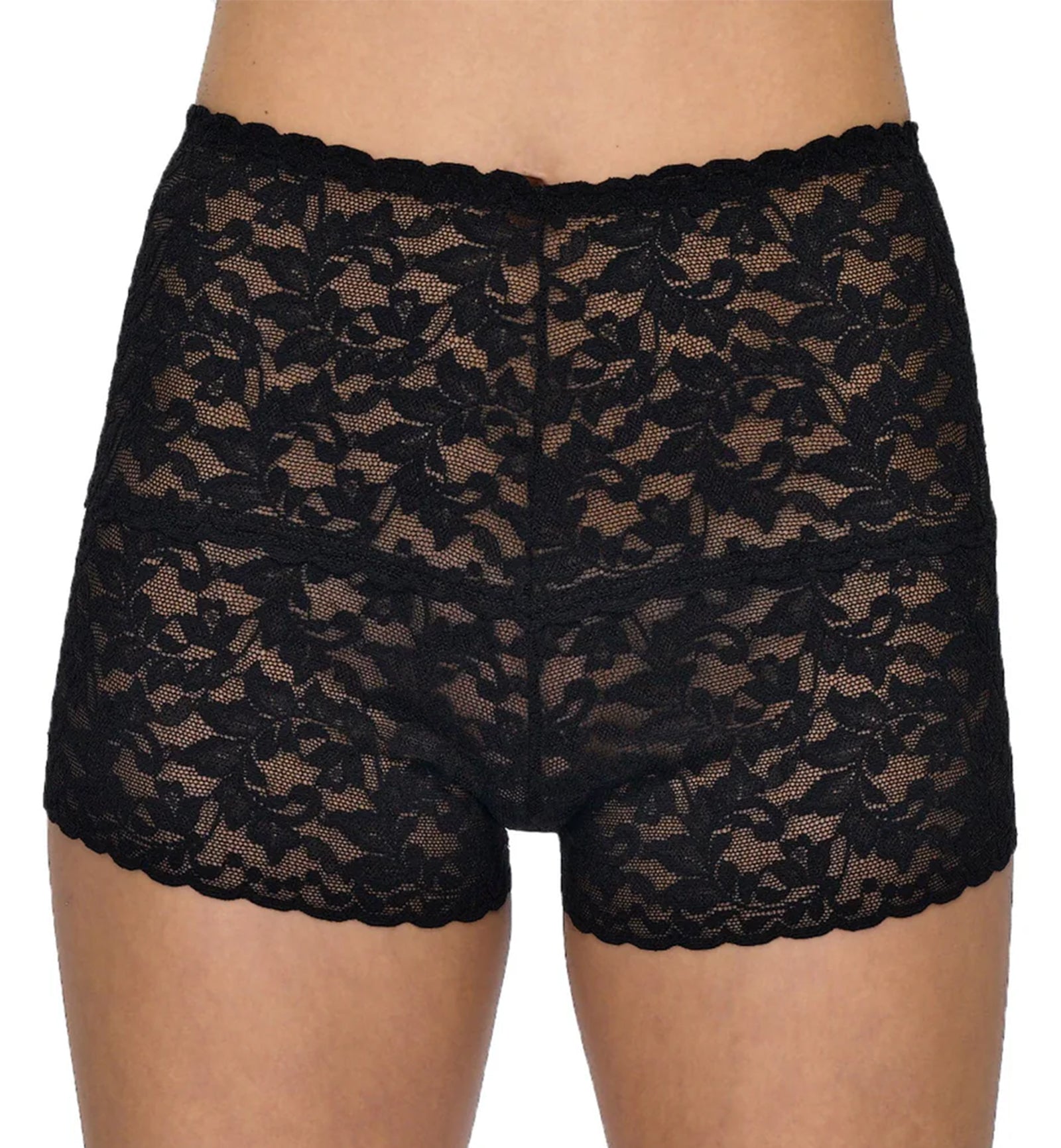 Hanky Panky Retro Lace Hot Pant (9K1251),Small,Black - Black,Small