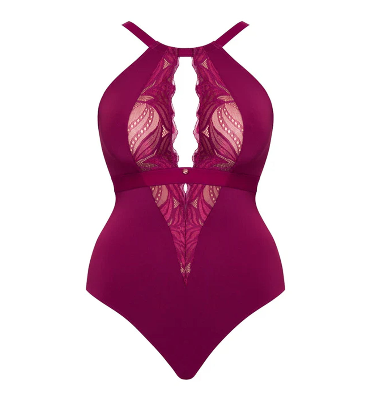 Scantilly by Curvy Kate Indulgence Stretch Lace Body Suit (ST010704),S,Berry Purple - Berry Purple,Small