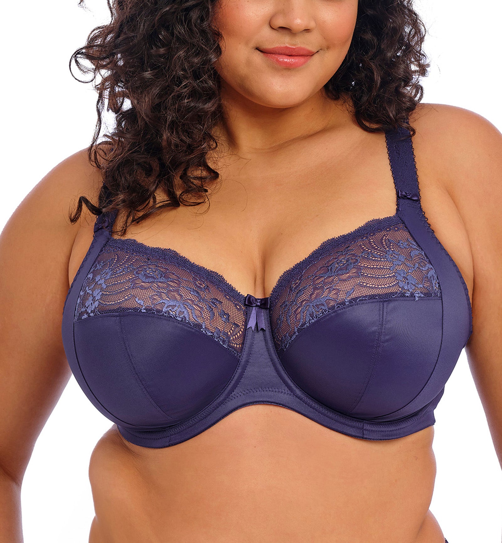 Elomi Morgan Stretch Lace Banded Underwire Bra (4111),32GG,Midnight - Midnight,32GG