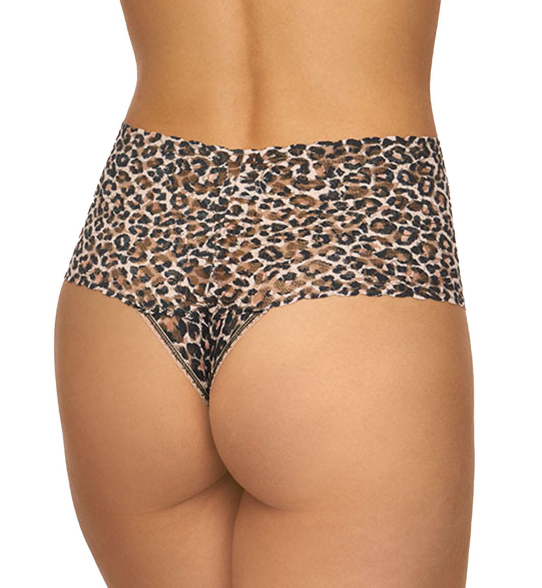 Hanky Panky Printed Retro Lace Thong (PR9K1926),Classic Leopard - Brown/Black,One Size