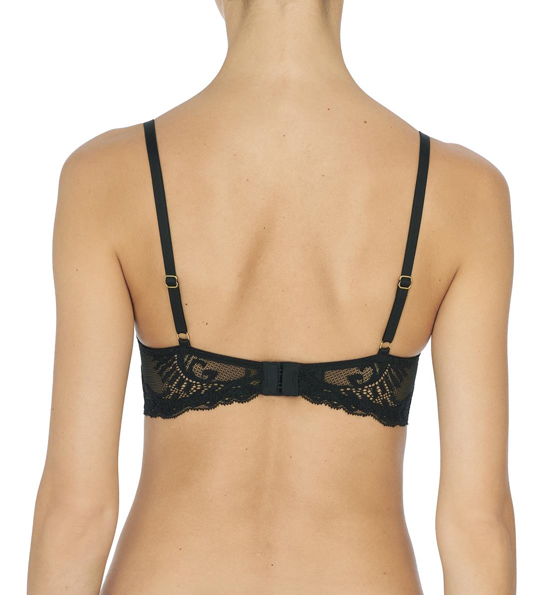 Natori Feathers Contour Plunge Underwire Bra (730023),30C,Black - Black,30C