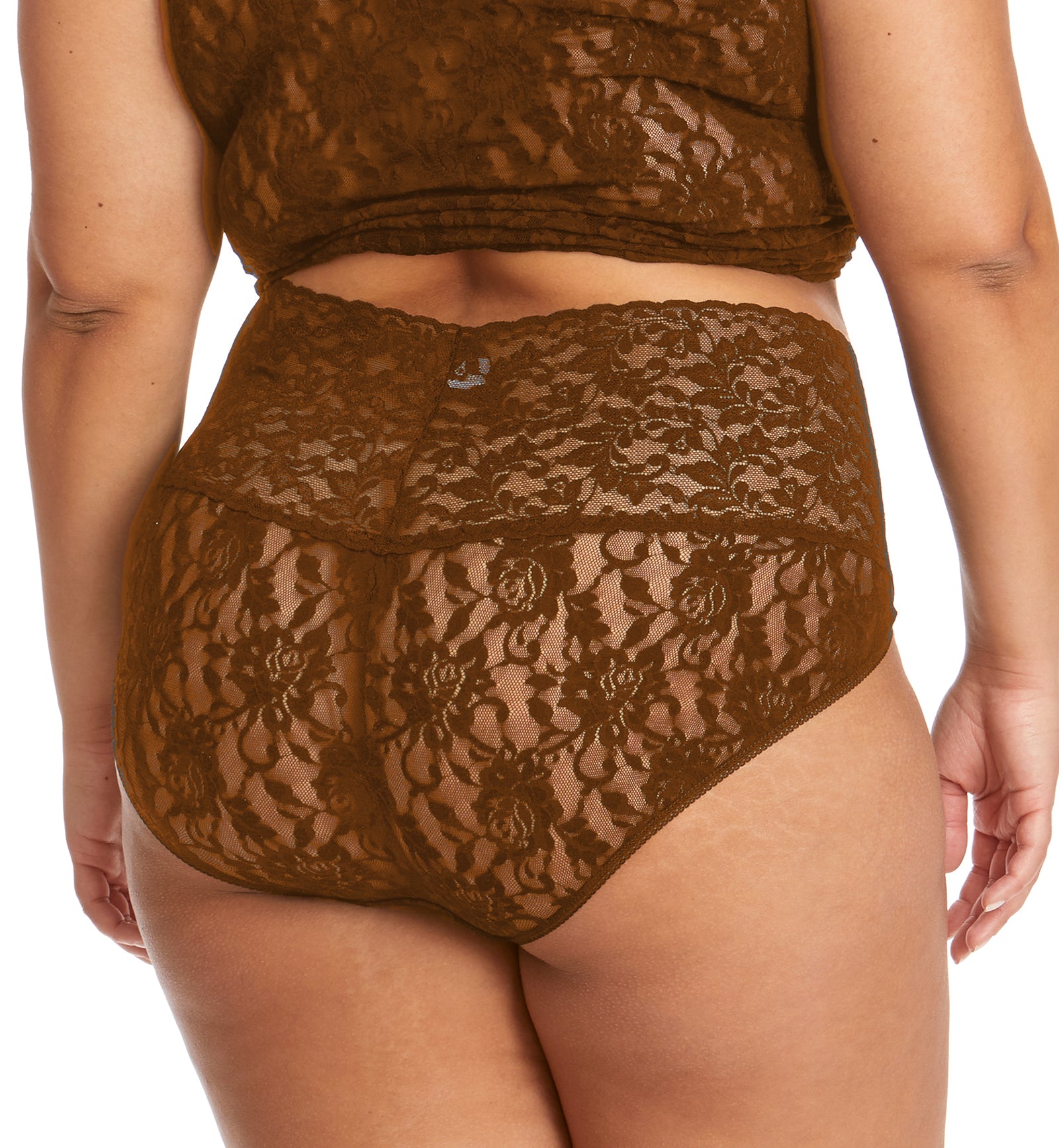 Hanky Panky Retro Lace V-kini PLUS (9K2124X),2X,Macchiato - Macchiato,2X
