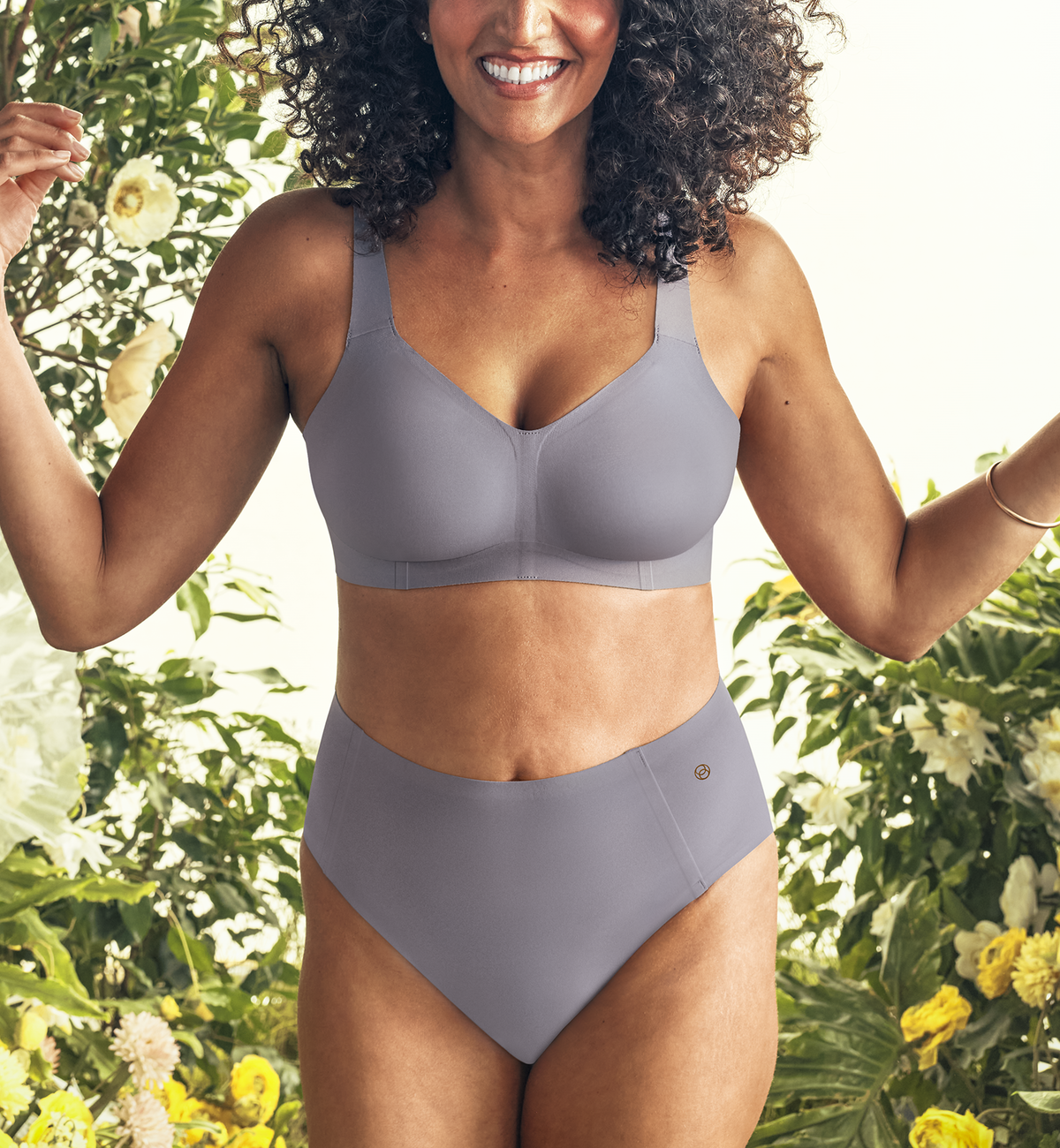 Evelyn & Bobbie DEFY V-Neck Bralette w/ Removable Pads (1833),Small,London Fog - London Fog,Small