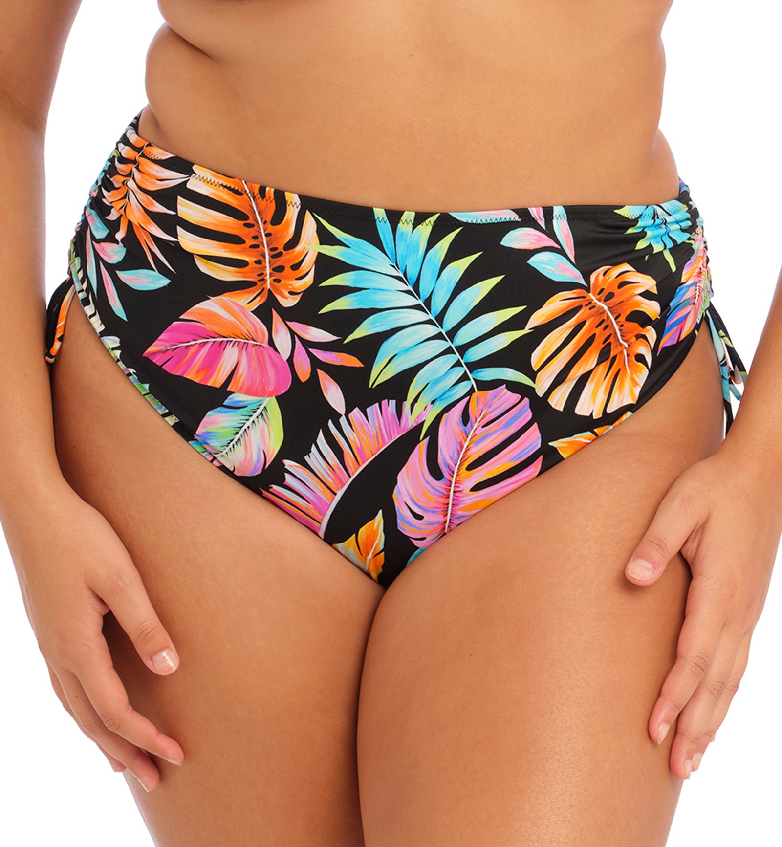 Elomi Tropical Falls Adjustable Side Swim Brief (ES801573),UK 14,Black - Black,UK 14