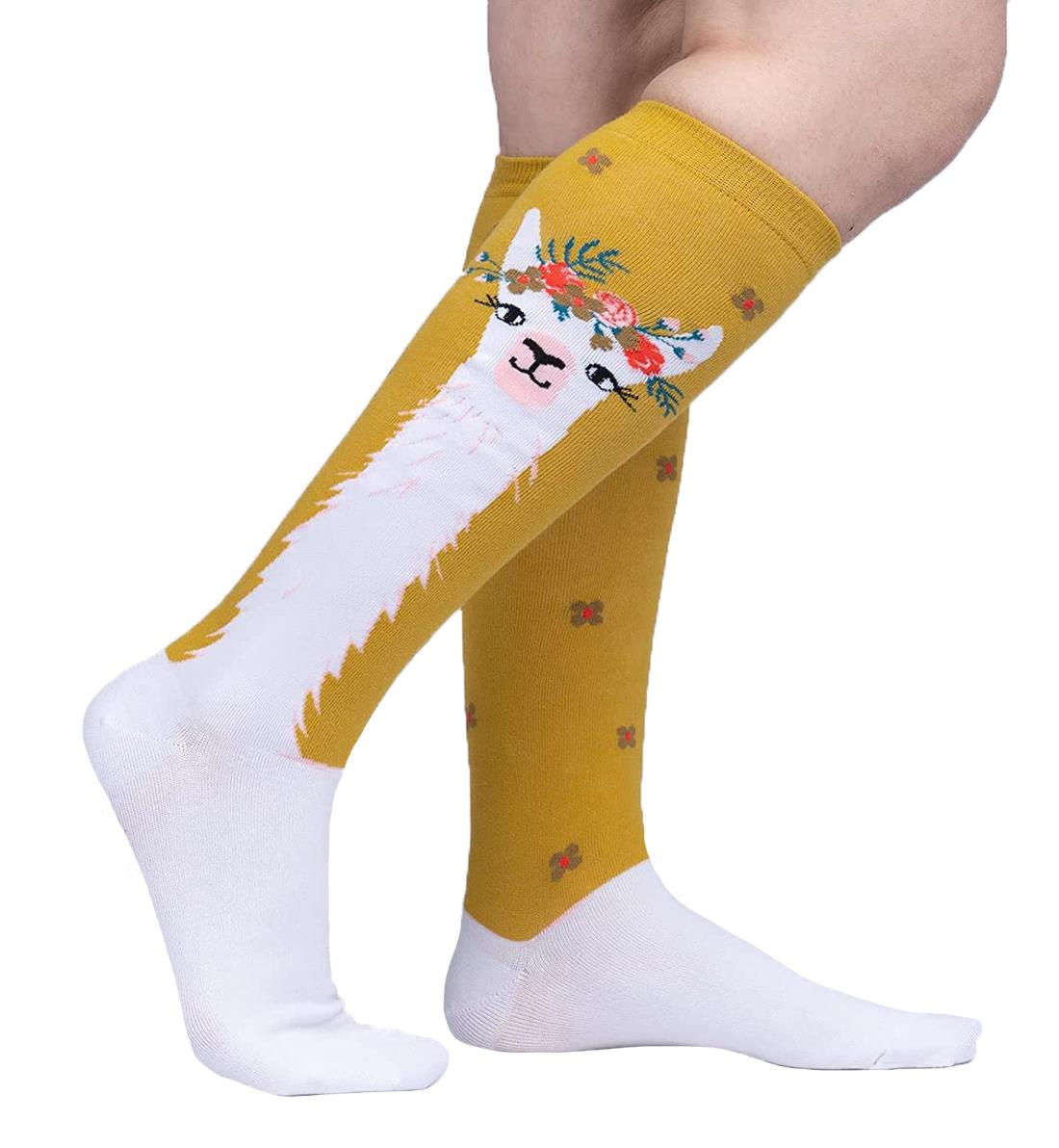 SOCK it to me Unisex Knee High Socks (F0583),Llama Queen - Llama Queen,One Size