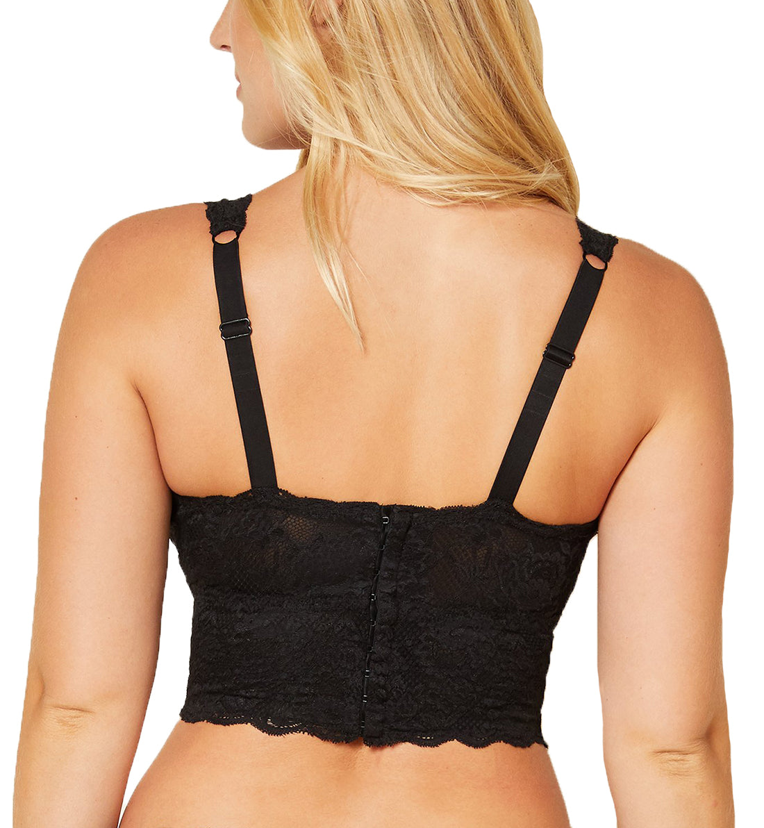 Cosabella Never Say Never CURVY Plungie Longline Bralette (NEVER1385),XS,Black - Black,XS